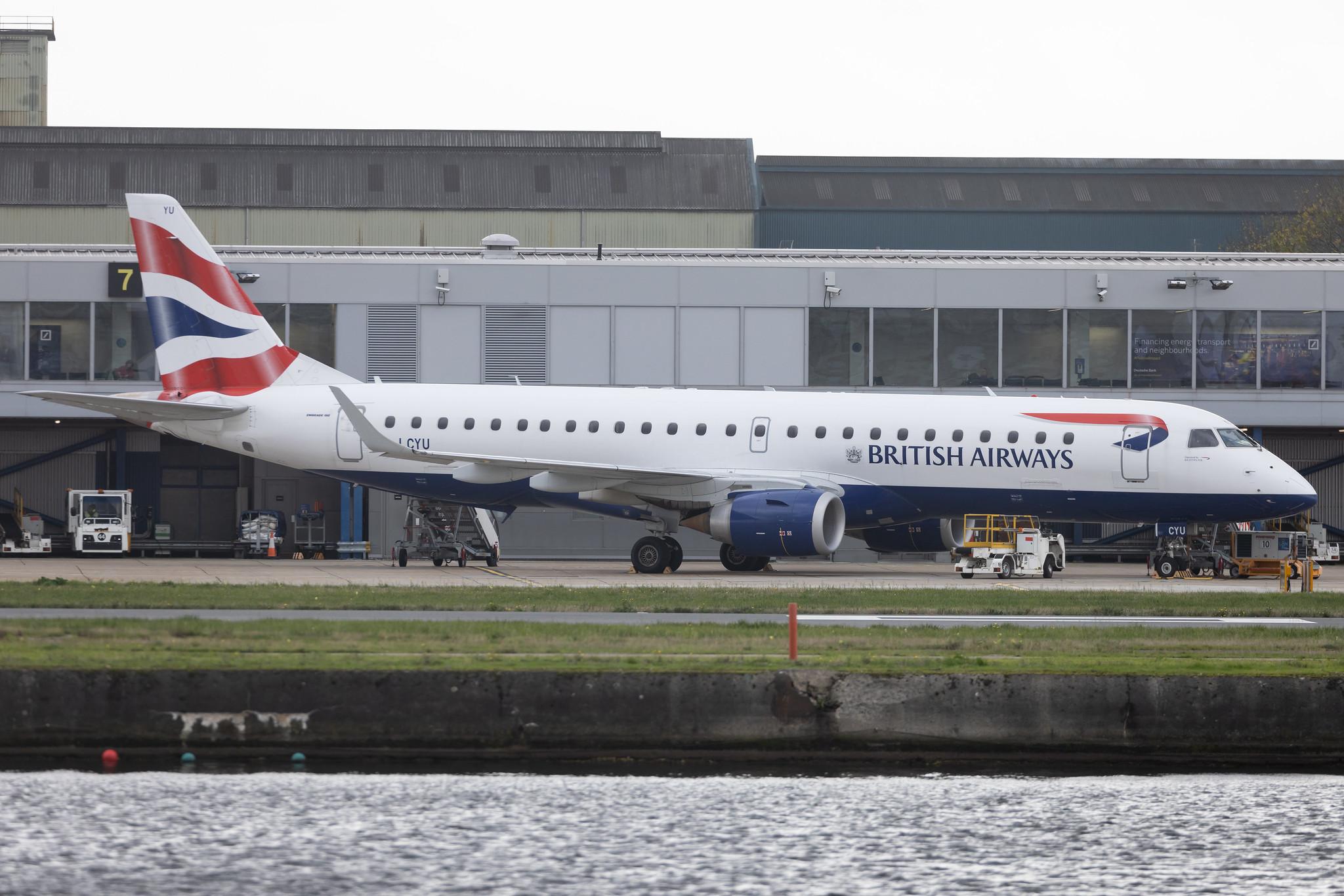 London City Airport: British Airways (BA / BAW) | Operator: BA CityFlyer | Embraer E190SR E190 | G-LCYU | MSN 19000674