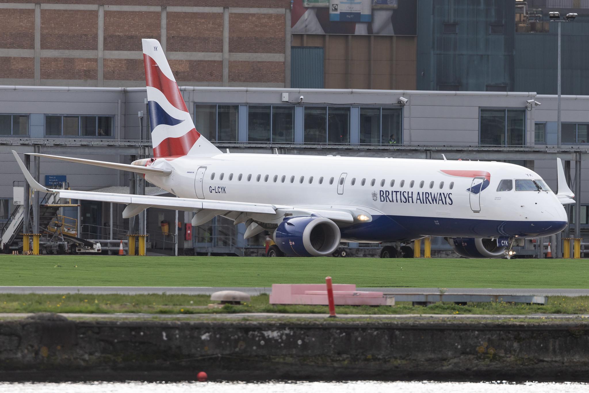 London City Airport: British Airways (BA / BAW) | Operator: BA CityFlyer | Embraer E190SR E190 | G-LCYK | MSN 19000343