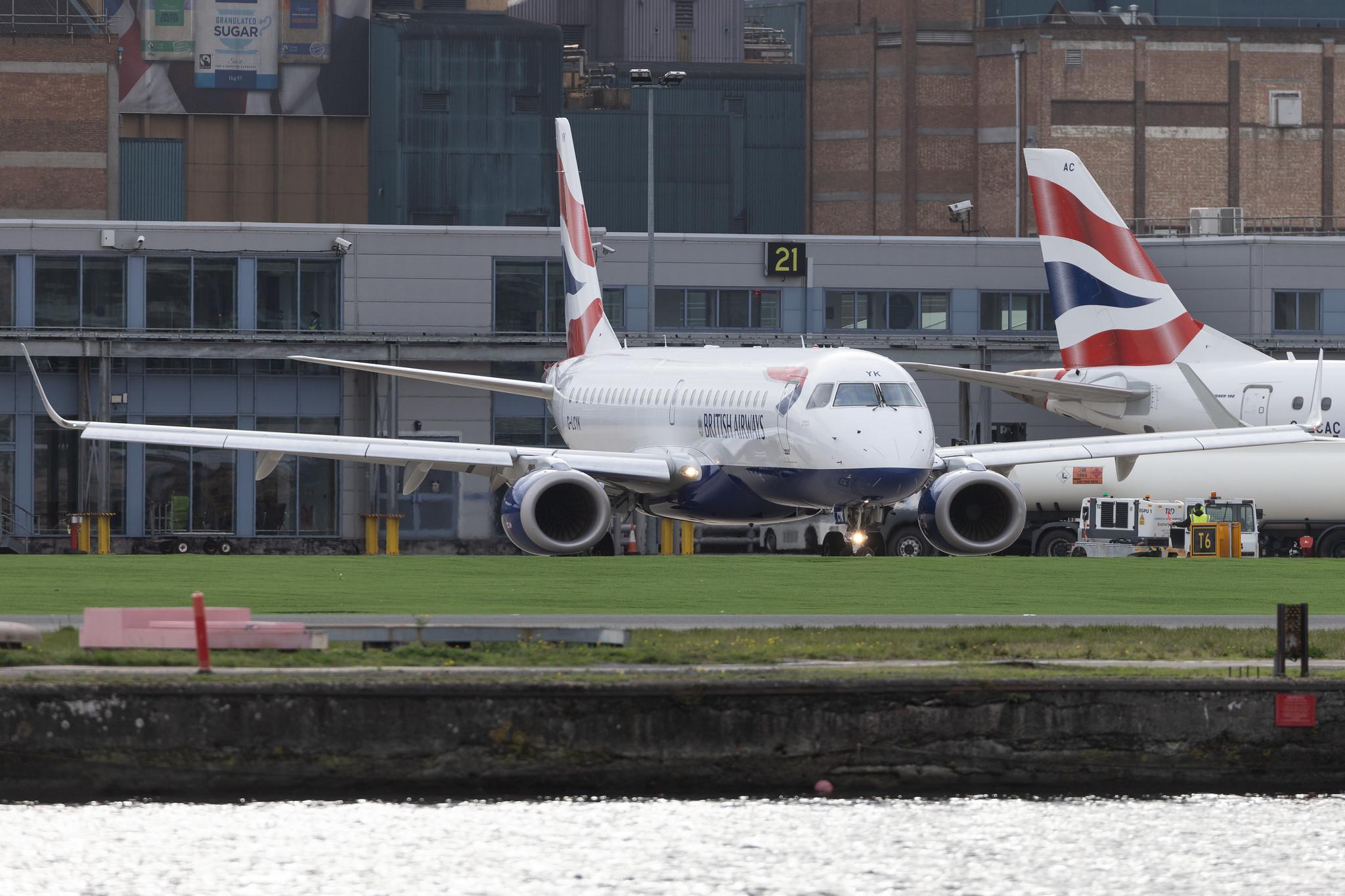 London City Airport: British Airways (BA / BAW) | Operator: BA CityFlyer | Embraer E190SR E190 | G-LCYK | MSN 19000343