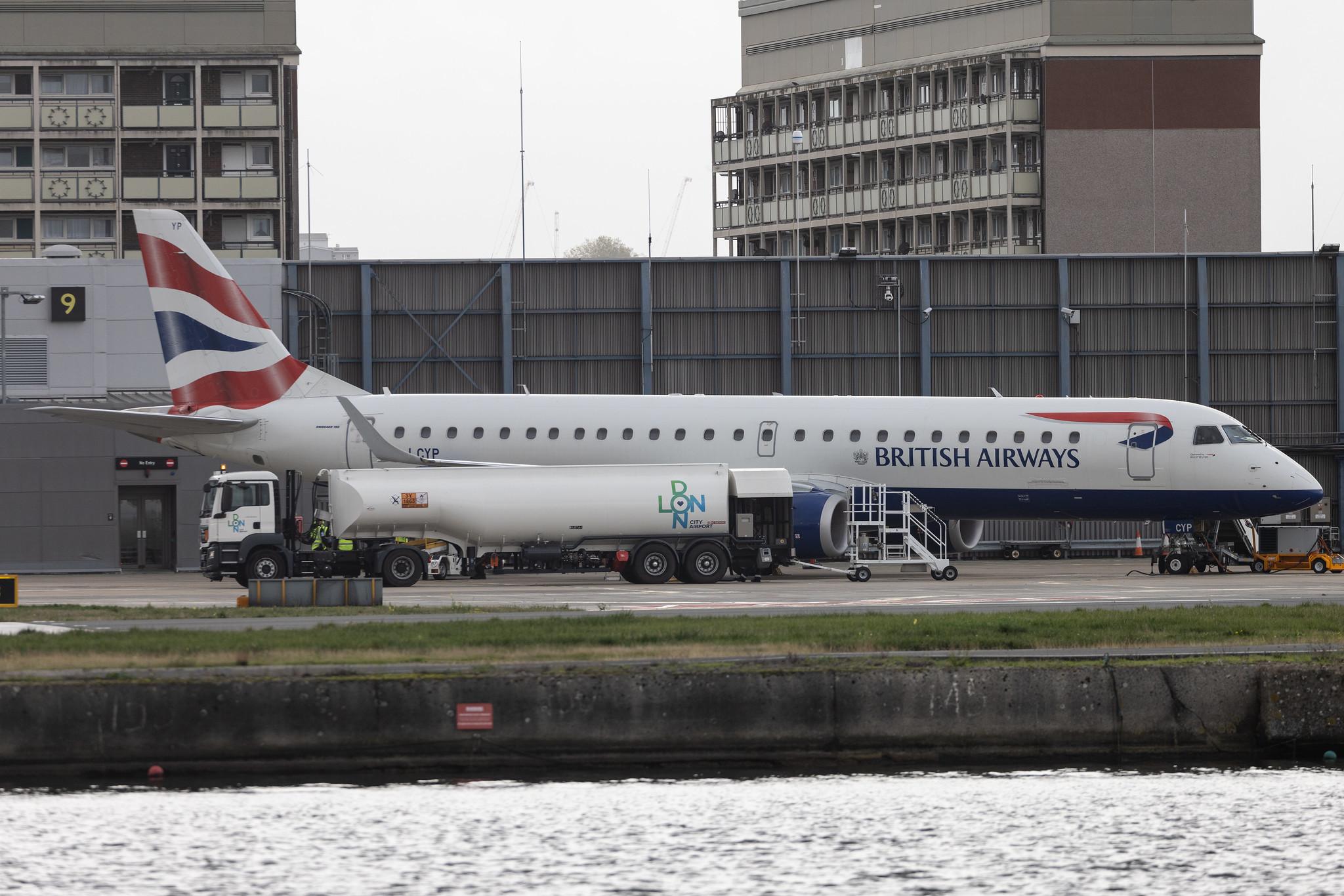 London City Airport: British Airways (BA / BAW) | Operator: BA CityFlyer | Embraer E190SR E190 | G-LCYP | MSN 19000443