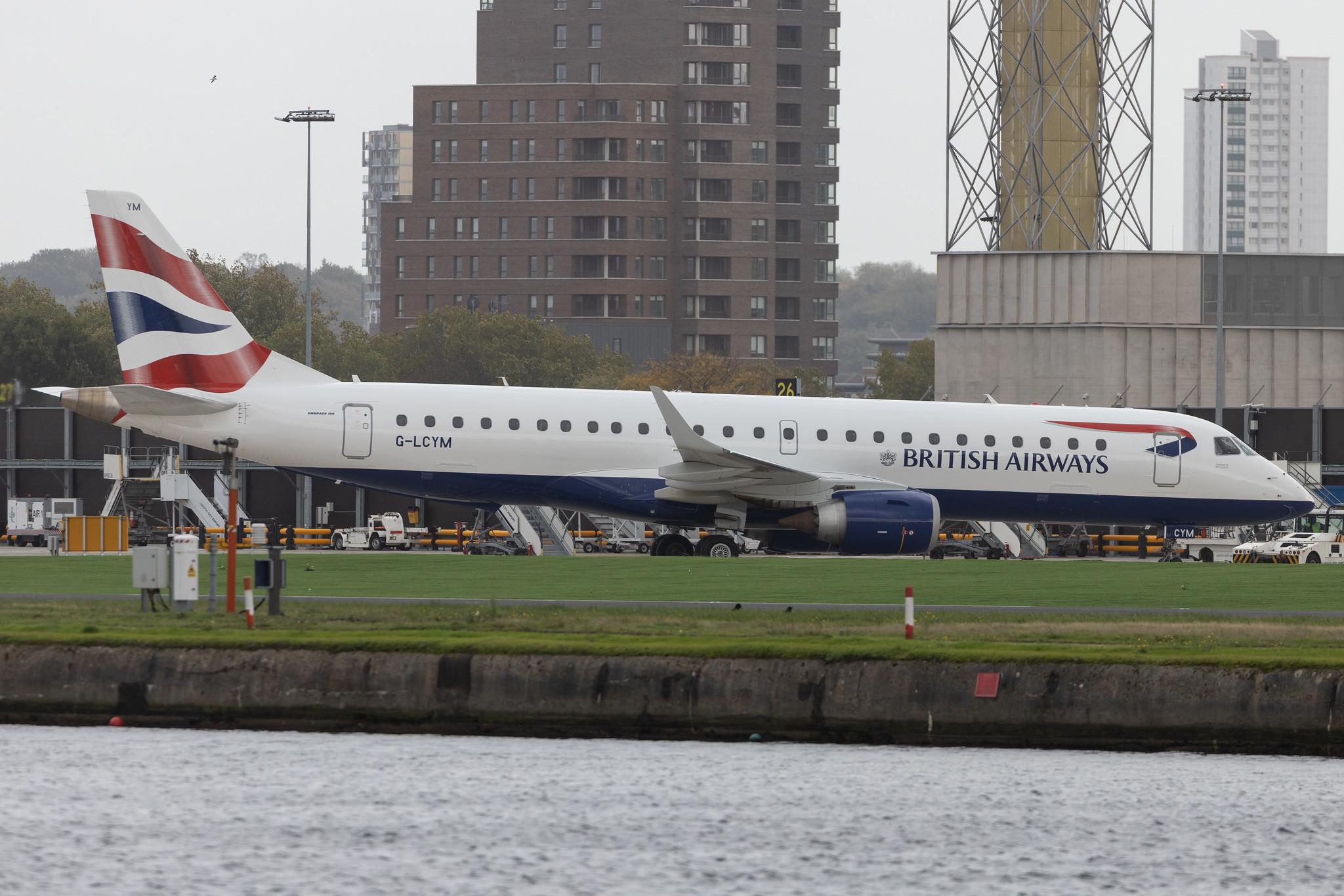 London City Airport: British Airways (BA / BAW) | Operator: BA CityFlyer | Embraer E190SR E190 | G-LCYM | MSN 19000351