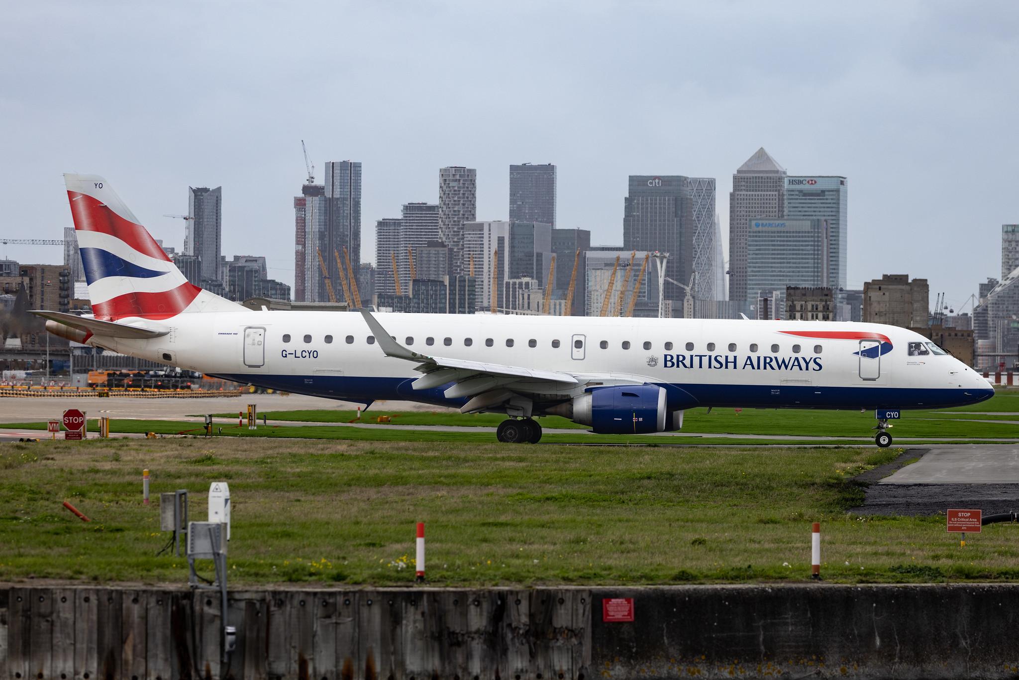 London City Airport: British Airways (BA / BAW) | Operator: BA CityFlyer | E190 | G-LCYO | MSN 19000430