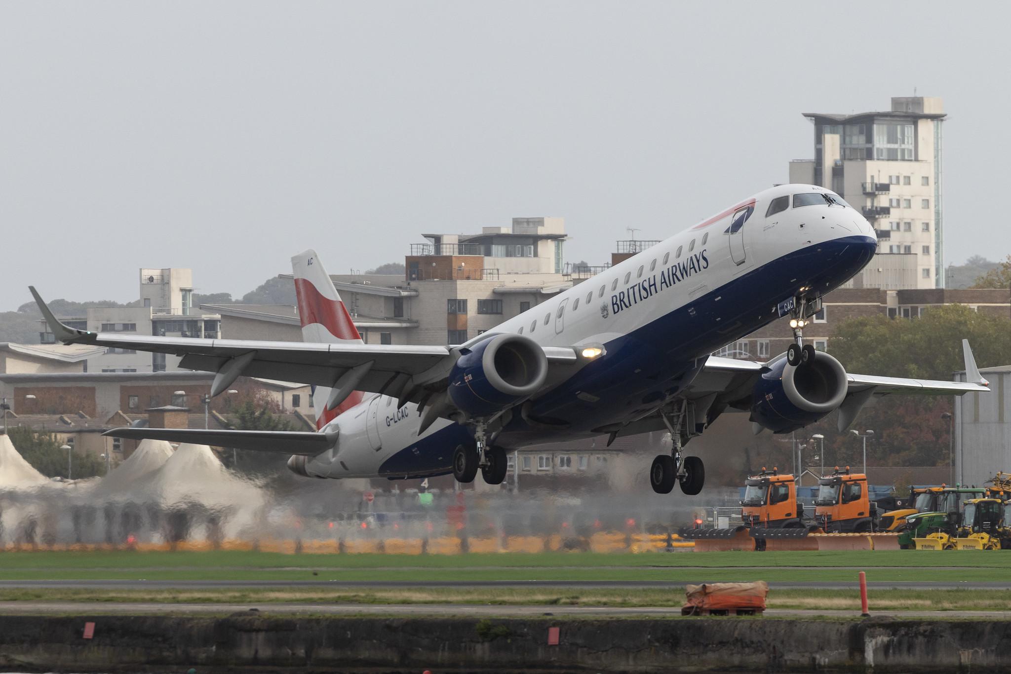 London City Airport: British Airways (BA / BAW) | Operator: BA CityFlyer | Embraer E190LR E190 | G-LCAC | MSN 19000513
