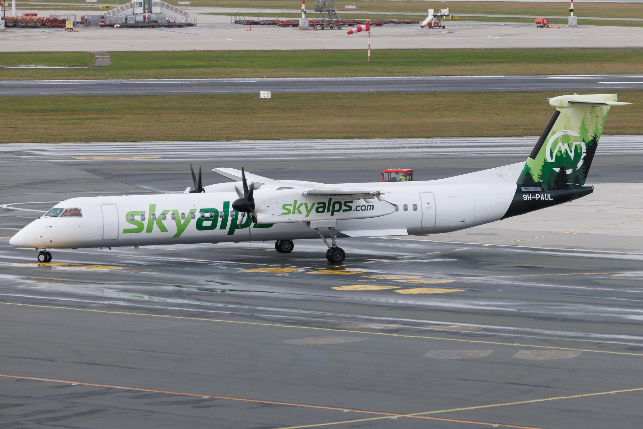 Hamburg Airport: SkyAlps (BQ / SWU) | De Havilland Canada Dash 8-400 DH8D | 9H-PAUL | MSN 4255