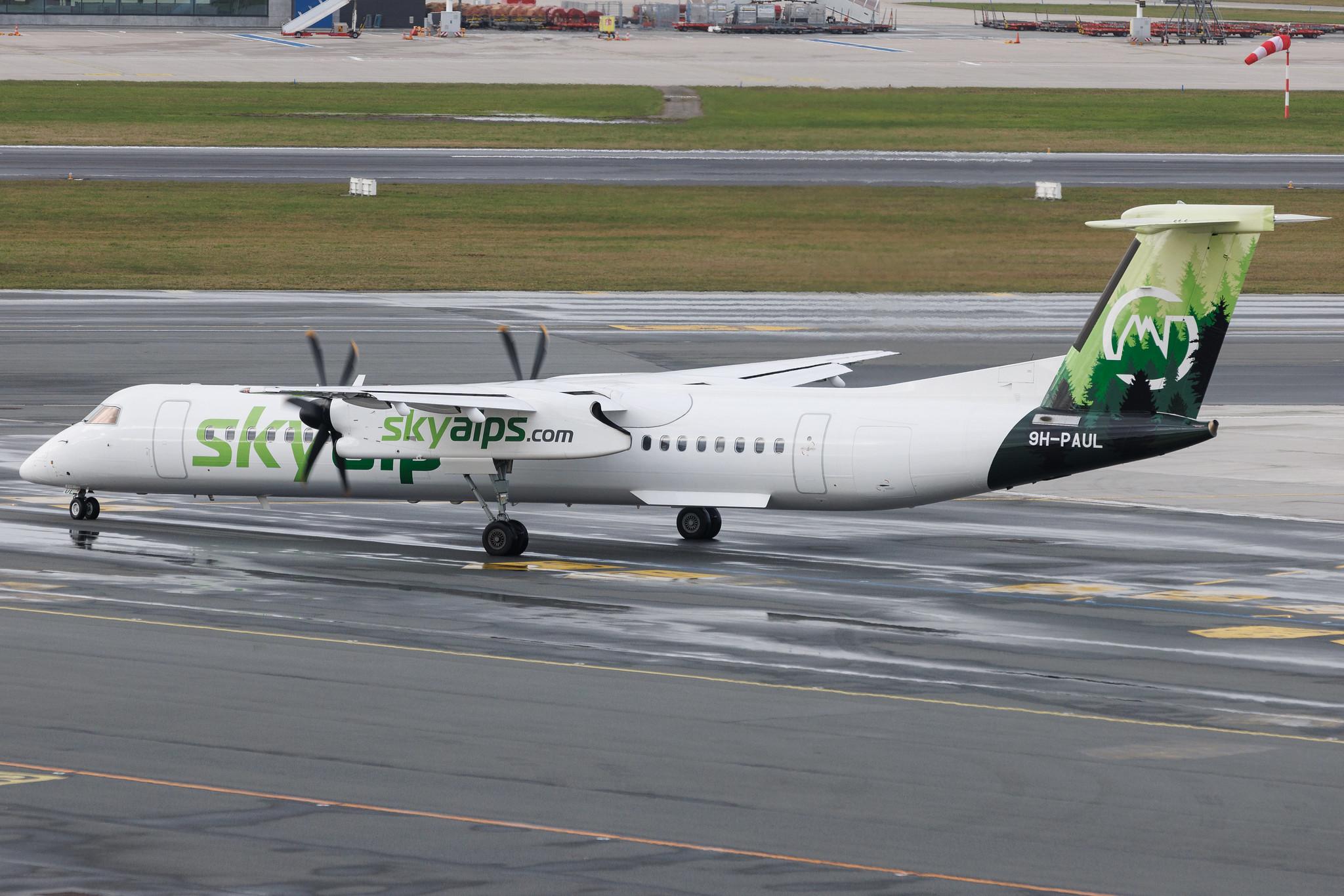 Hamburg Airport: SkyAlps (BQ / SWU) | De Havilland Canada Dash 8-400 DH8D | 9H-PAUL | MSN 4255