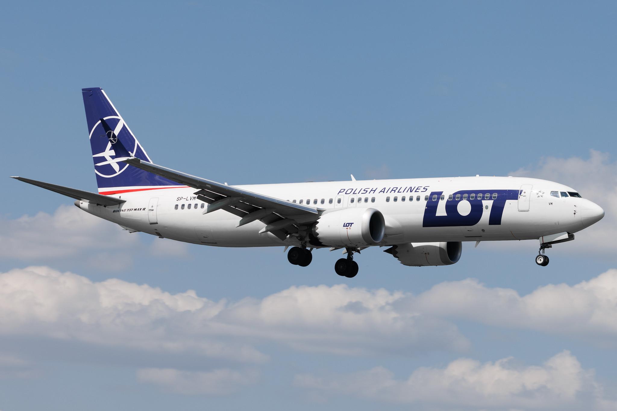 Warsaw Chopin Airport: LOT (LO / LOT) | Boeing 737 MAX 8 B38M | SP-LVM | MSN 65187