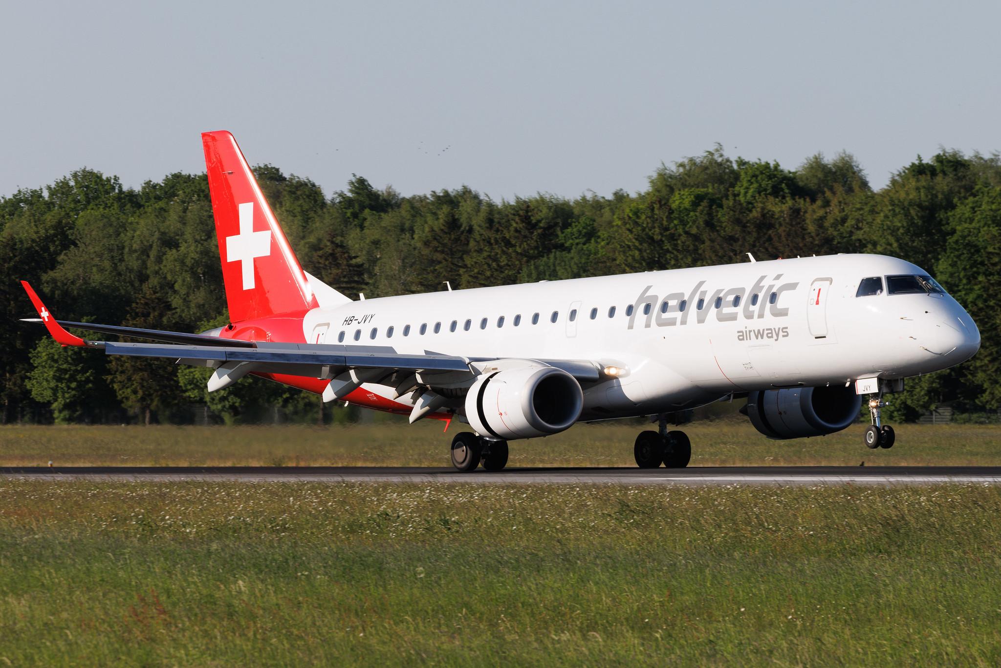Hamburg Airport: Helvetic Airways (2L / OAW) | Embraer E190LR E190 | HB-JVY | MSN 19000607