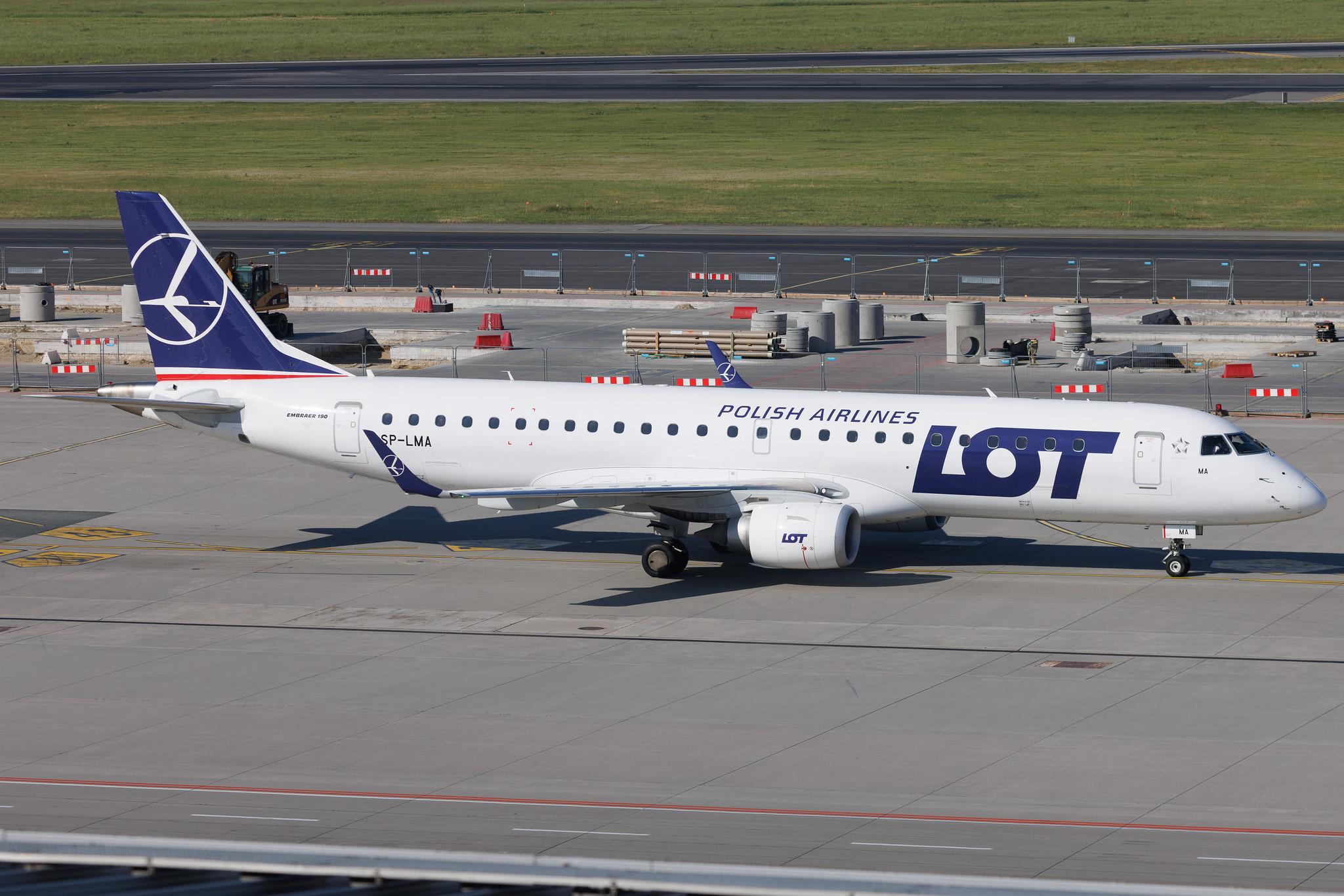 Warsaw Chopin Airport: LOT (LO / LOT) | Embraer E190STD E190 | SP-LMA | MSN 19000761