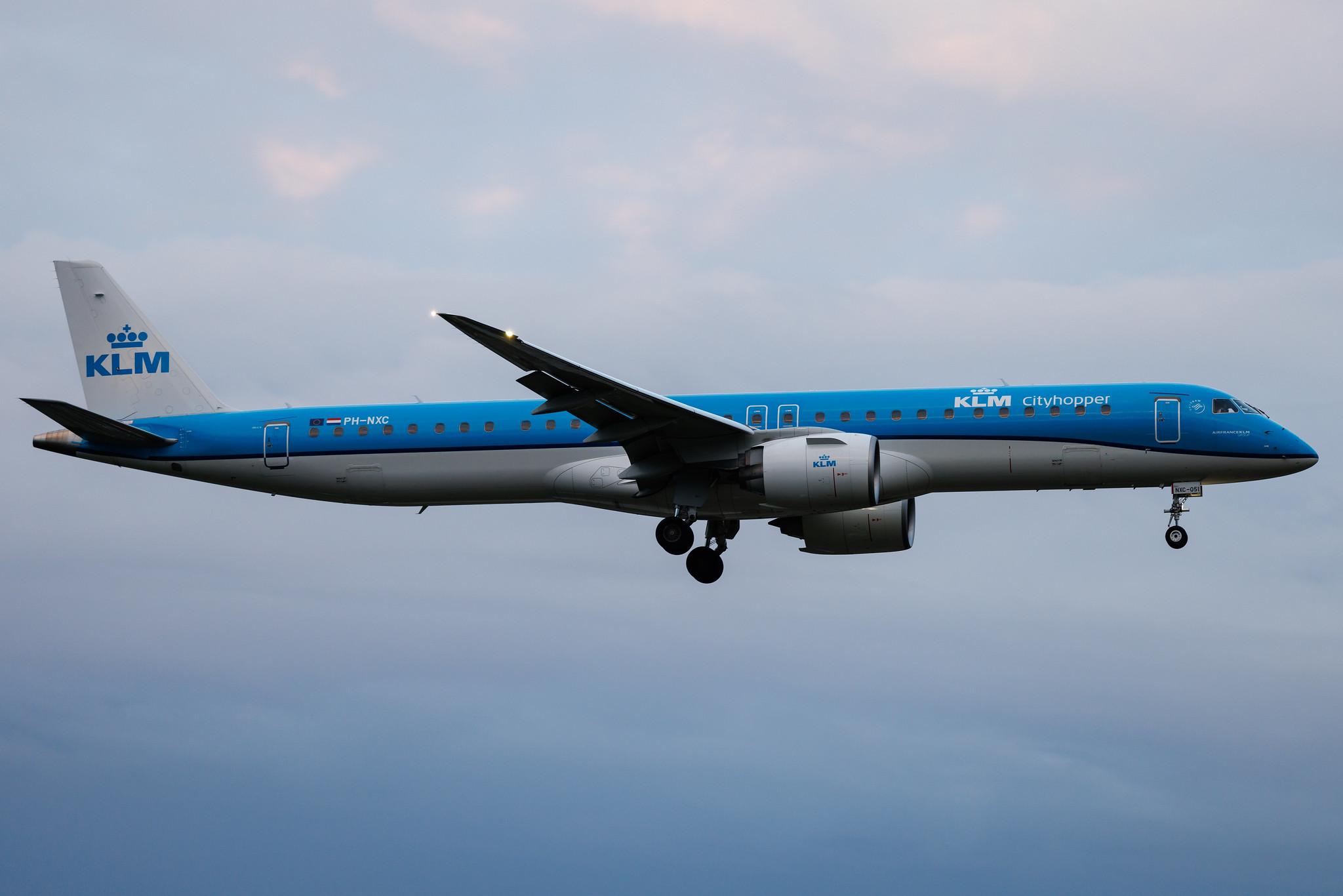 Hamburg Airport: KLM (KL / KLM) | Operator: KLM Cityhopper | Embraer E195-E2 E295 | PH-NXC | MSN 19020051