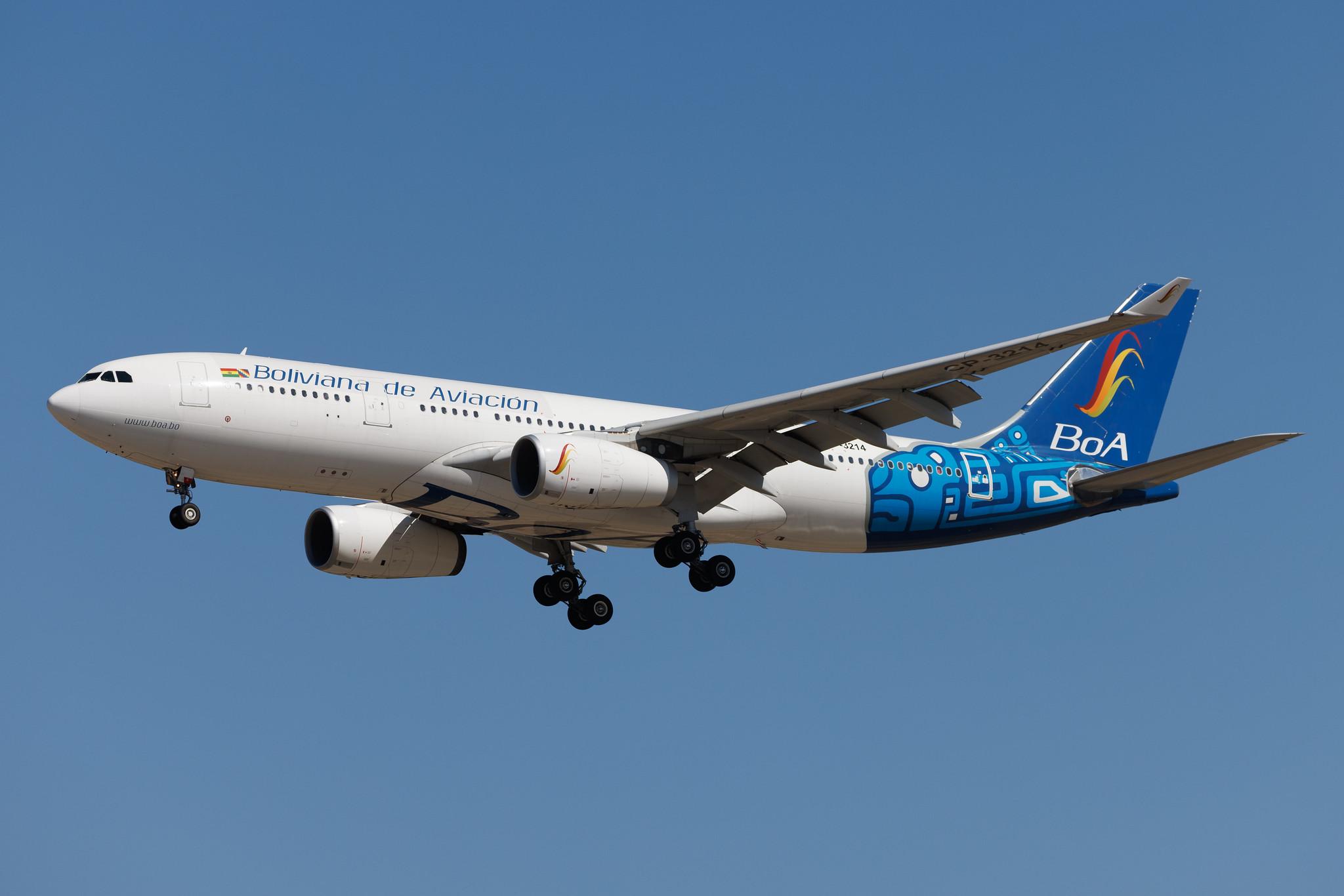 Madrid Barajas Airport: Boliviana de Aviacion (OB / BOV) | Airbus A330-243 A332 | CP-3214 | MSN 1306