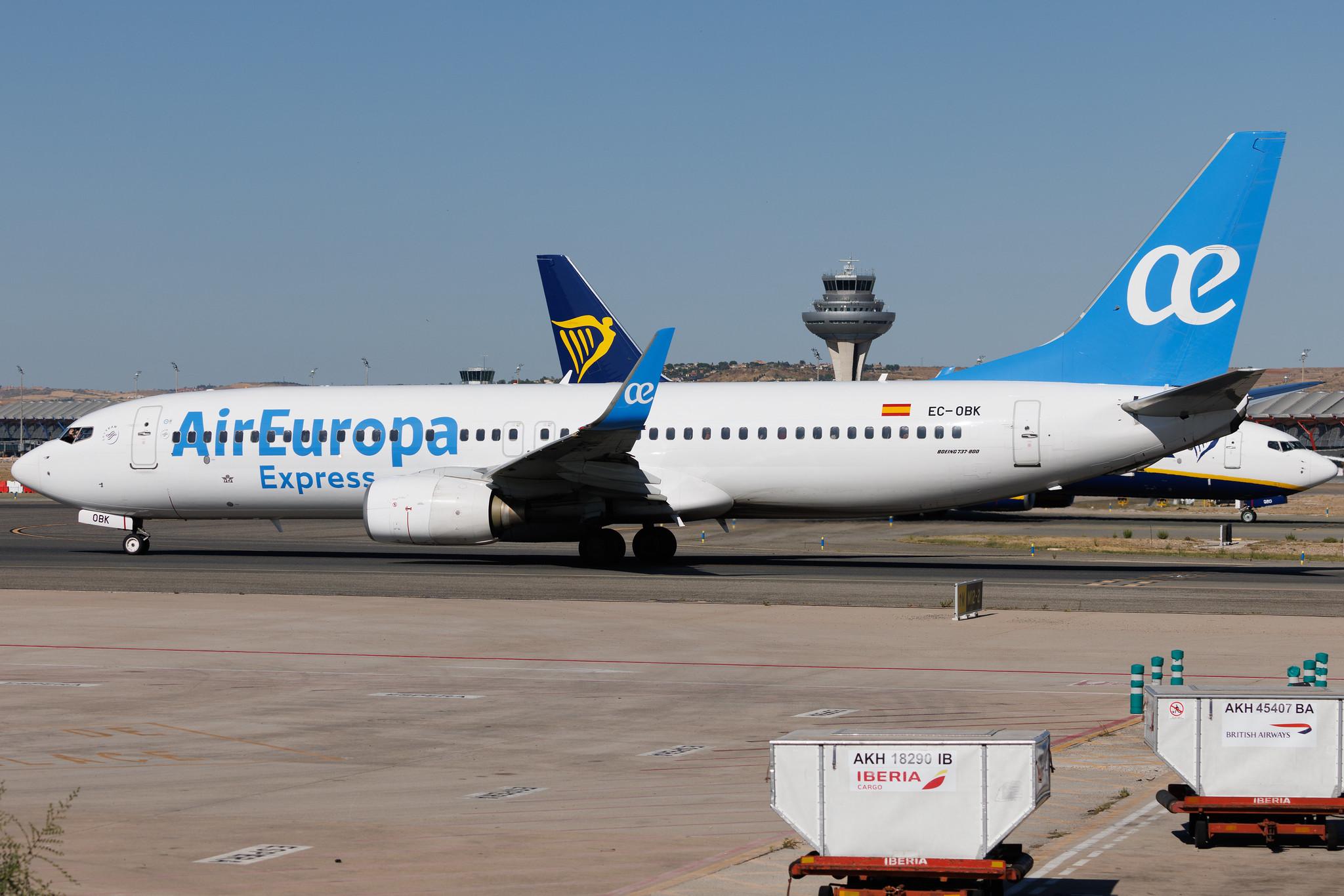 Madrid Barajas Airport: Air Europa (UX / AEA) | Operator: Air Europa Express | Boeing 737-8GJ B738 | EC-OBK | MSN 37365