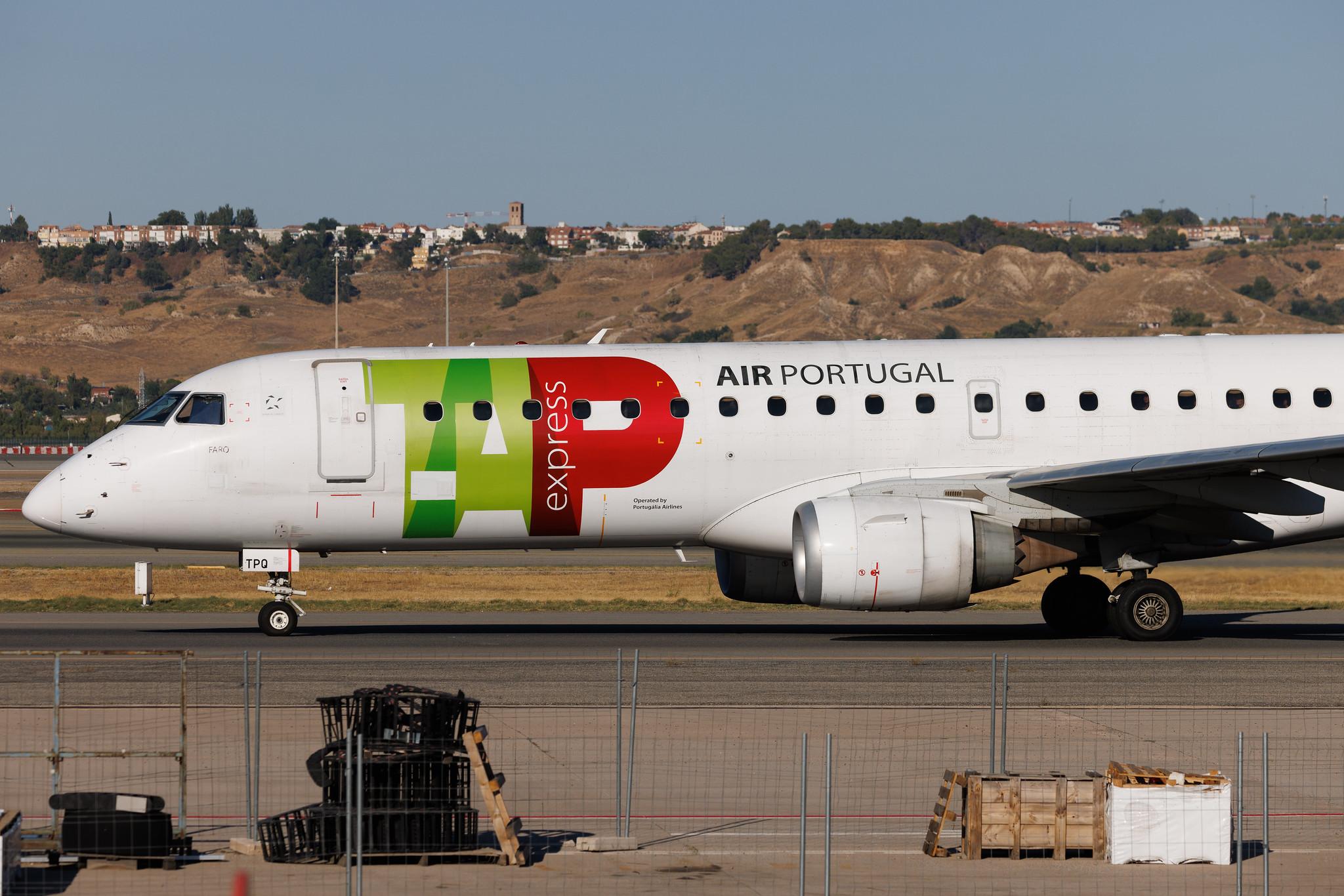 Madrid Barajas Airport: TAP Express (TP / TAP) | Operator: Portugalia Airlines | Embraer E190LR E190 | CS-TPQ | MSN 19000450