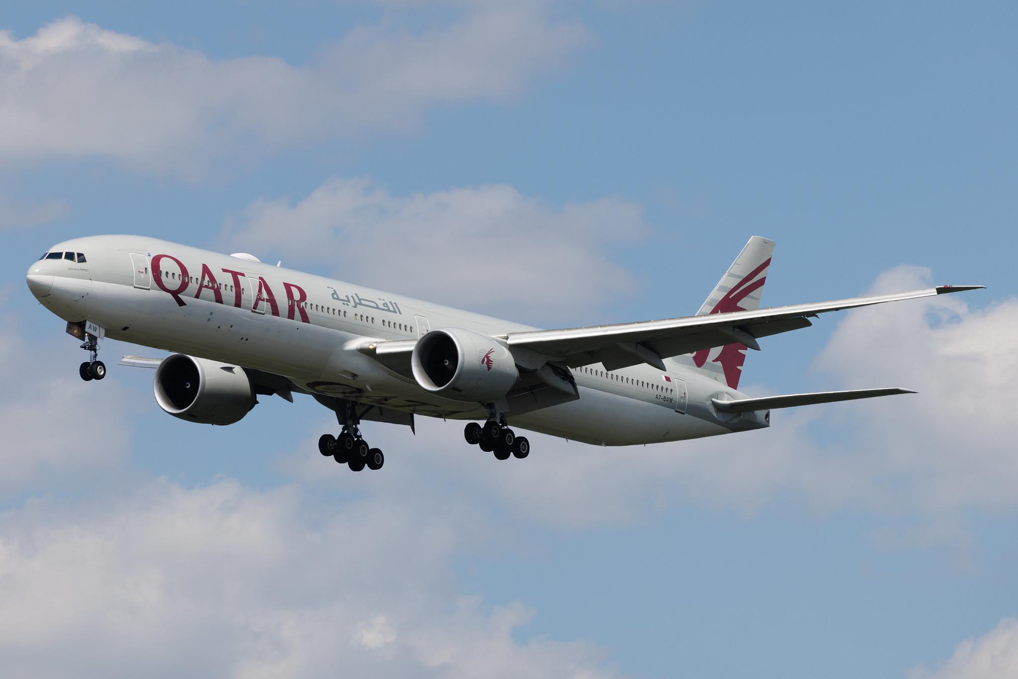 Frankfurt Airport: Qatar Airways (QR / QTR) | Boeing 777-3DZ(ER) B77W | A7-BAW | MSN 41741