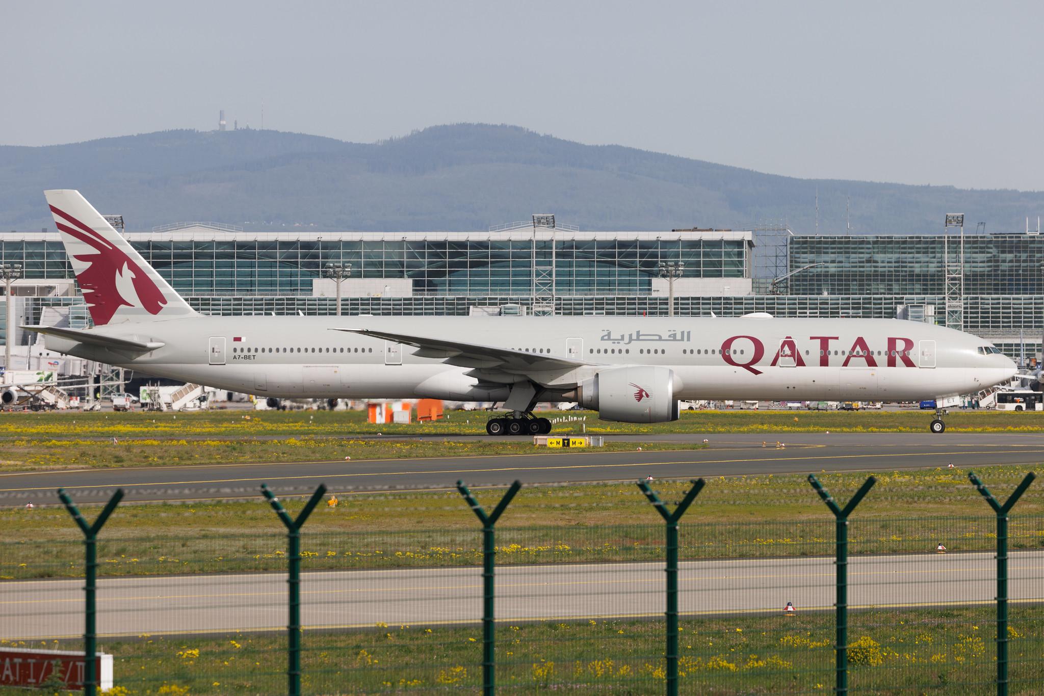 Frankfurt Airport: Qatar Airways (QR / QTR) | Boeing 777-3DZ(ER) B77W | A7-BET | MSN 64087