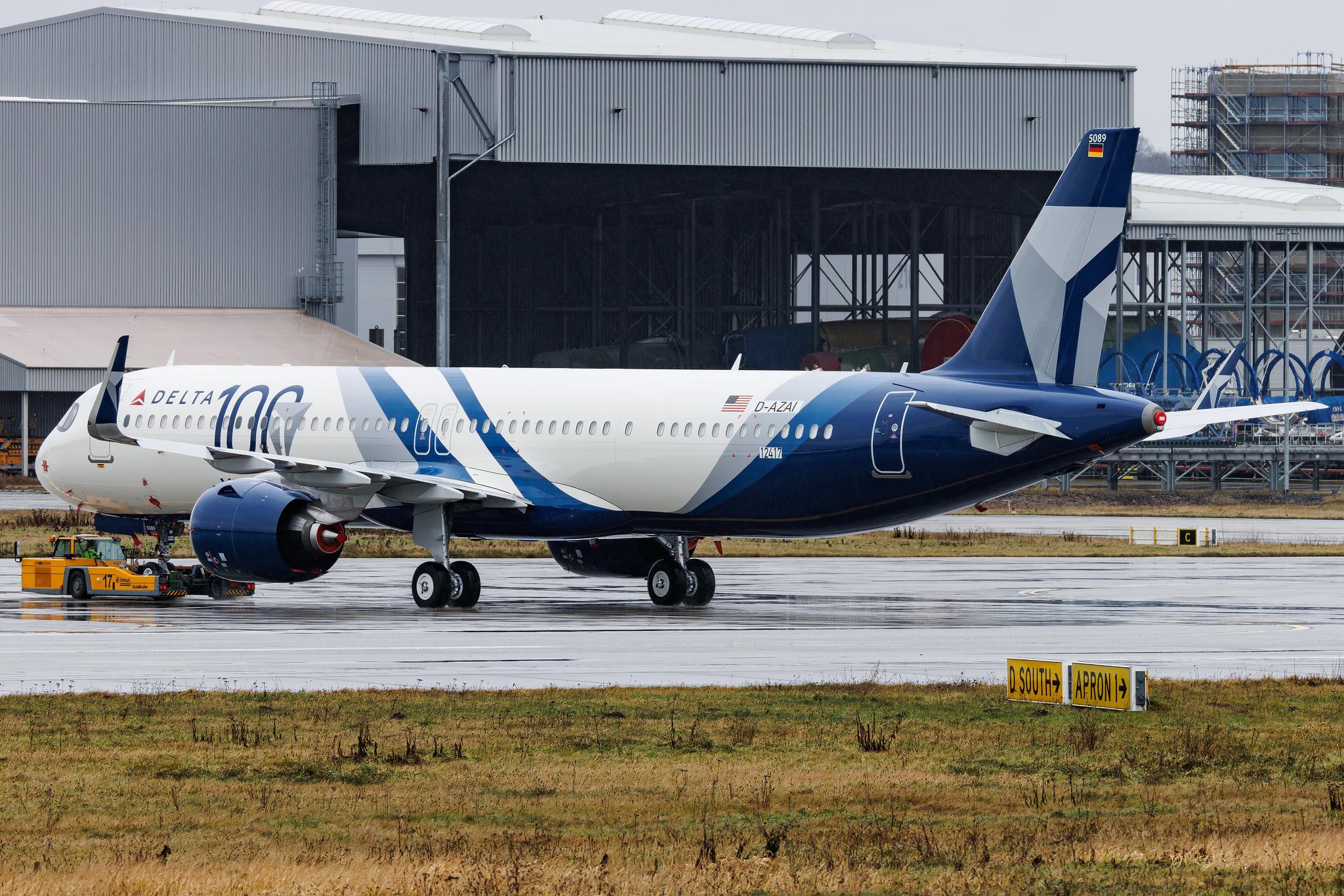 Hamburg Finkenwerder: Delta Air Lines (DL / DAL) | Livery: 100th Anniversary livery | Airbus A321-271NX A21N | D-AZAI | N589DT | MSN 12417