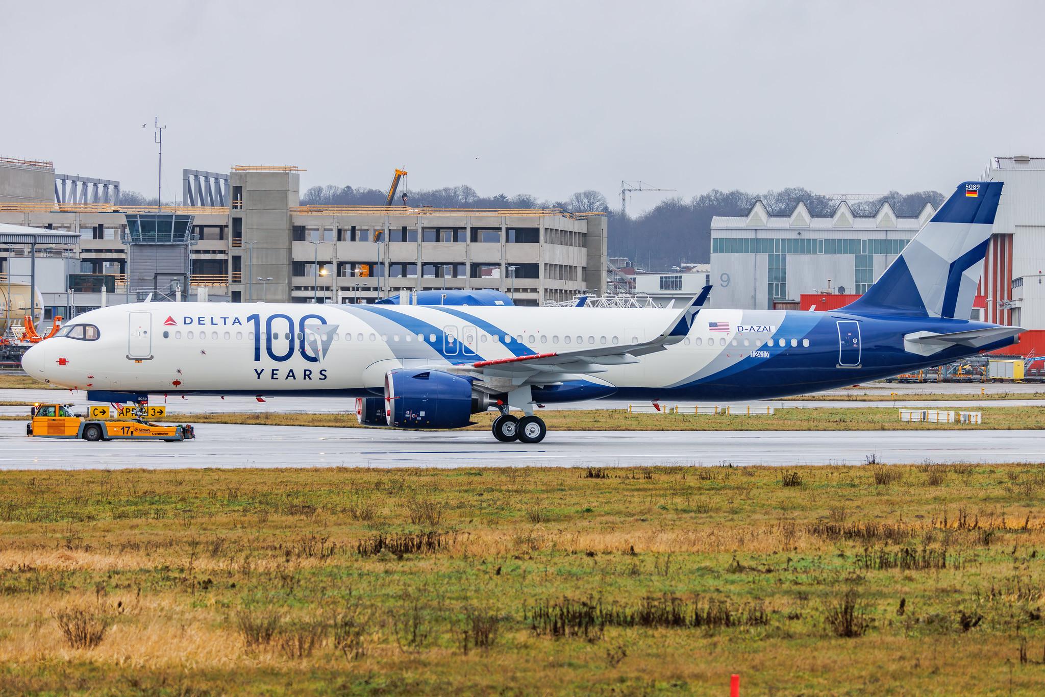 Hamburg Finkenwerder: Delta Air Lines (DL / DAL) | Livery: 100th Anniversary livery | Airbus A321-271NX A21N | D-AZAI | N589DT | MSN 12417