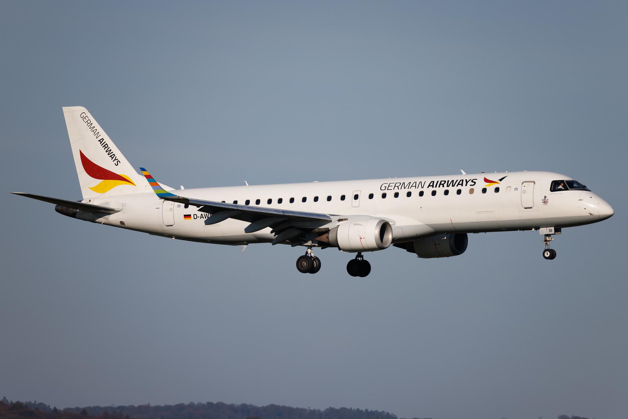 Köln Bonn Airport: German Airways (ZQ / GER) | Embraer E190LR E190 | D-AWSI | MSN 19000074