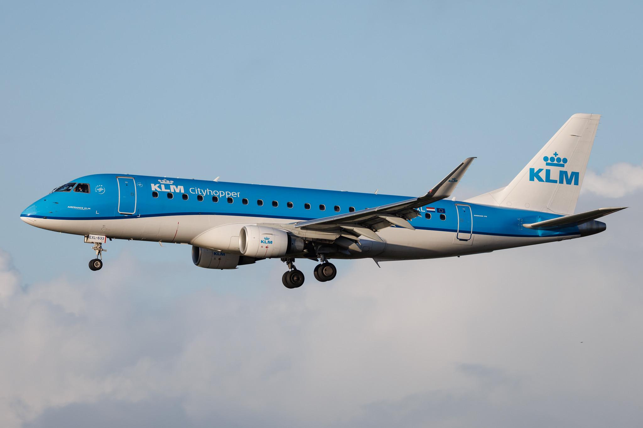 Hamburg Airport: KLM (KL / KLM) | Operator: KLM Cityhopper | Embraer E175STD E75L | PH-EXL | MSN 17000633