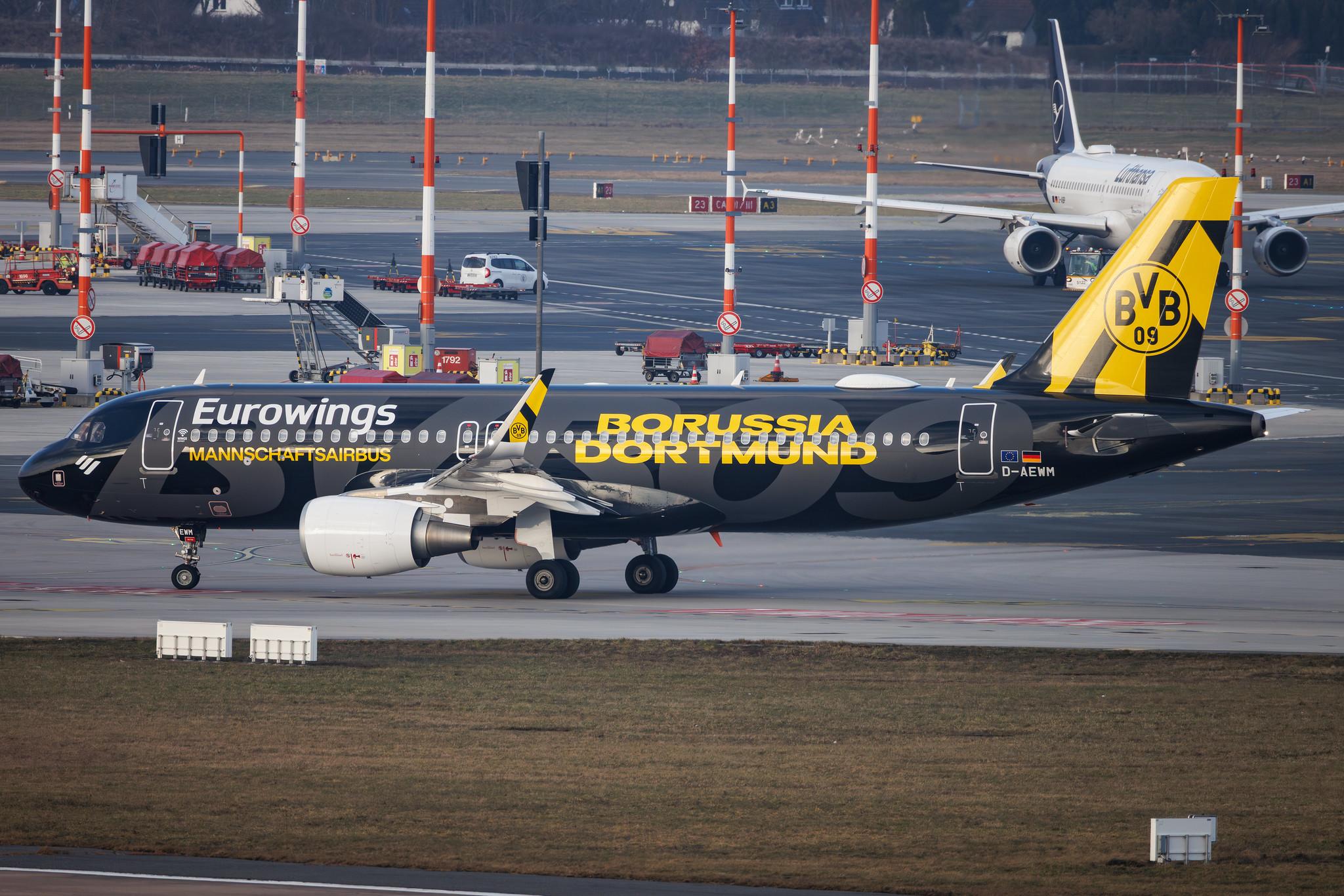 Hamburg Airport: Eurowings (EW / EWG) | Livery: BVB FanAirbus | Airbus A320-214 A320 | D-AEWM | MSN 7259