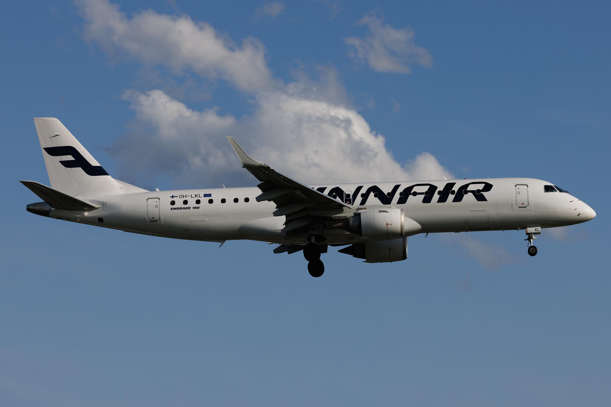 Hamburg Airport: Finnair (AY / FIN) | Operator: NORRA | Embraer E190LR E190 | OH-LKL | MSN 19000153