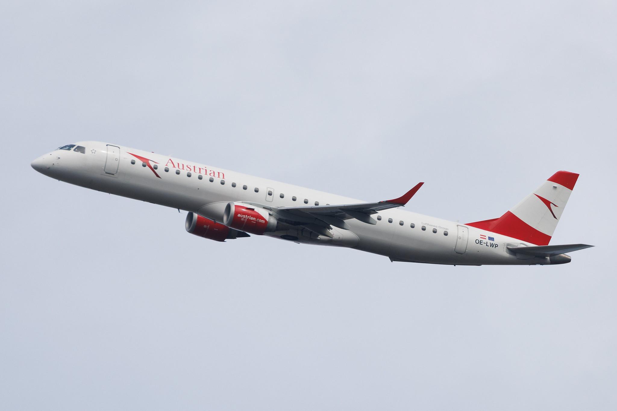 Vienna International Airport: Austrian Airlines (OS / AUA) | Embraer E195LR E195 | OE-LWP | MSN 19000558