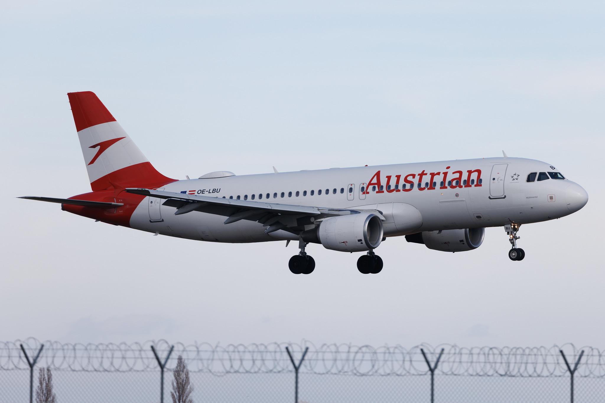 Vienna International Airport: Austrian Airlines (OS / AUA) | Airbus A320-214 A320 | OE-LBU | MSN 1478