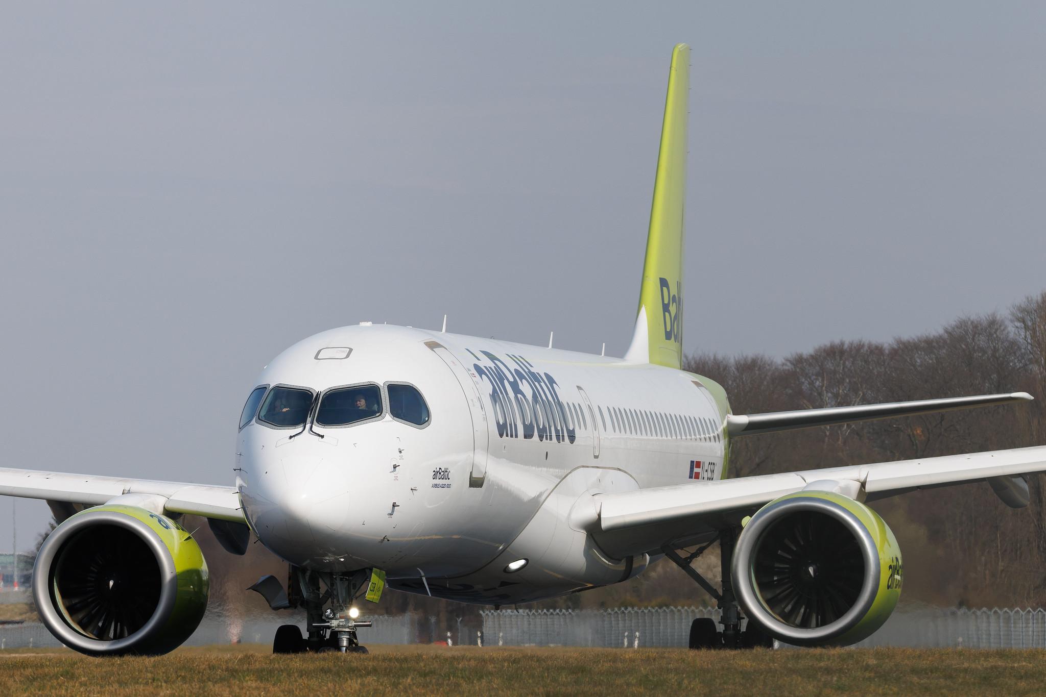 Hamburg Airport: Air Baltic (BT / BTI) |  Airbus A220-300 BCS3 | YL-CSB | MSN 55004