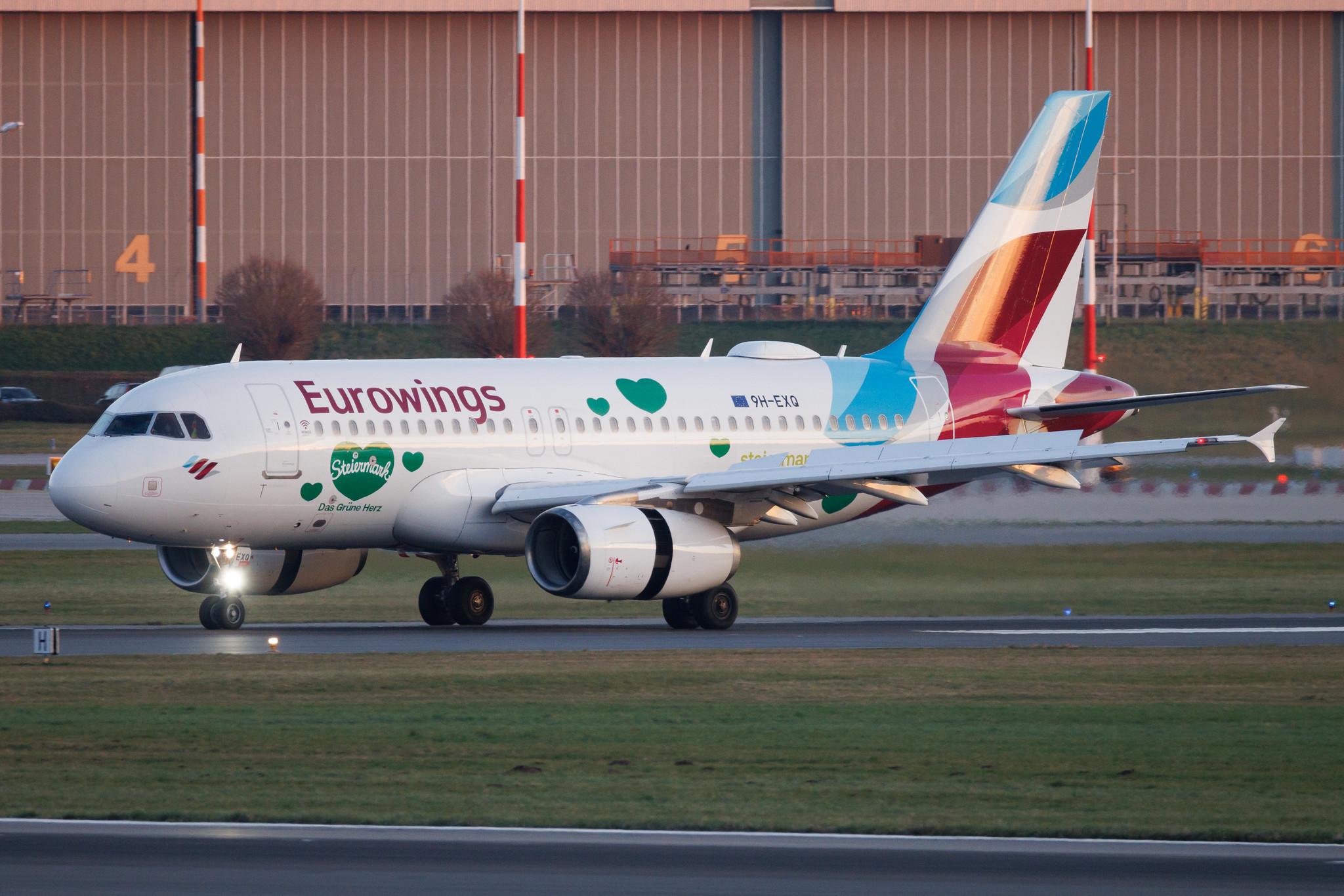 Hamburg Airport: Eurowings (EW / EWG) | Livery: Steiermark Sticker | Operator: Eurowings Europe | Airbus A319-132 A319 | 9H-EXQ | MSN 04256