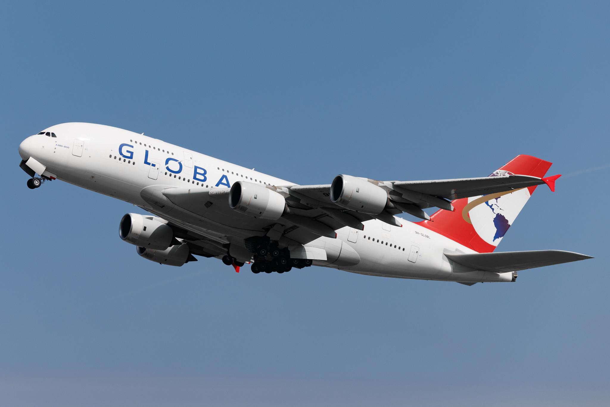 Flughafen Berlin Brandenburg: Global Airlines  | Operator: Hi Fly Malta | Airbus A380-841 A388 | 9H-GLOBL | MSN 120