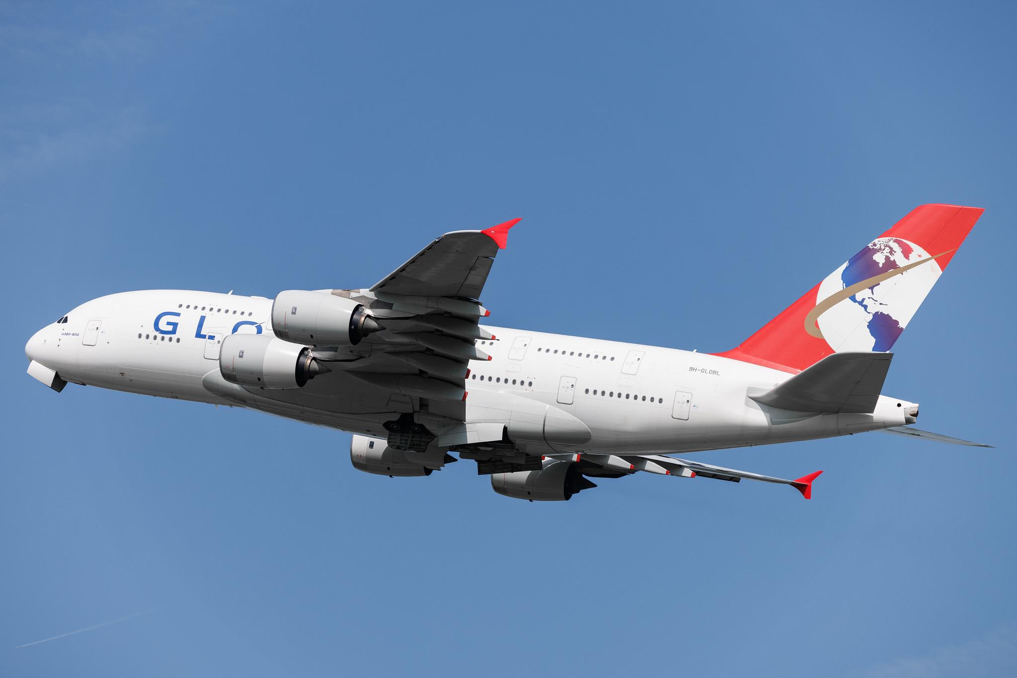 Flughafen Berlin Brandenburg: Global Airlines  | Operator: Hi Fly Malta | Airbus A380-841 A388 | 9H-GLOBL | MSN 120