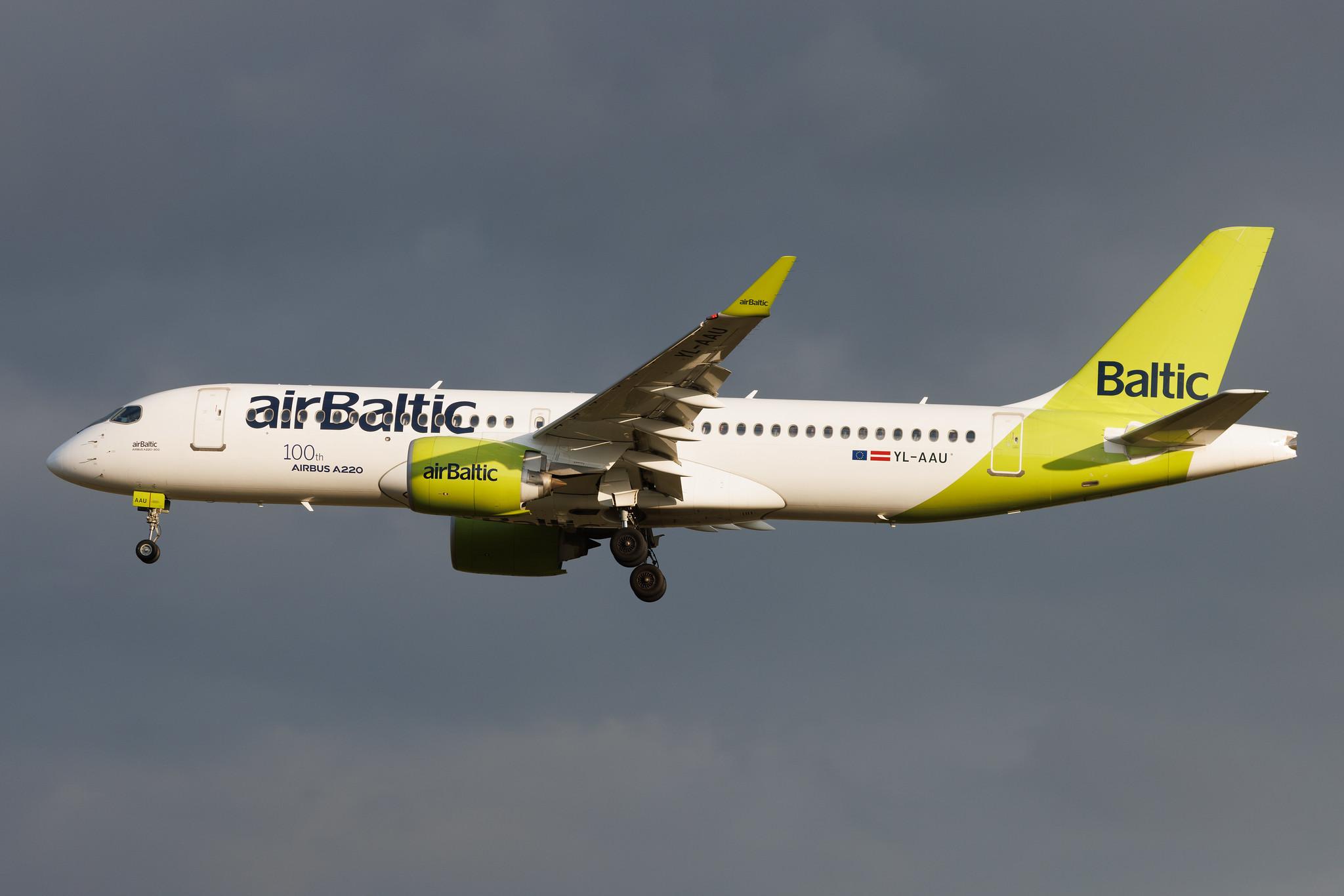 Hamburg Airport: Air Baltic (BT / BTI) | Airbus A220-300 BCS3 | YL-AAU | MSN 55064