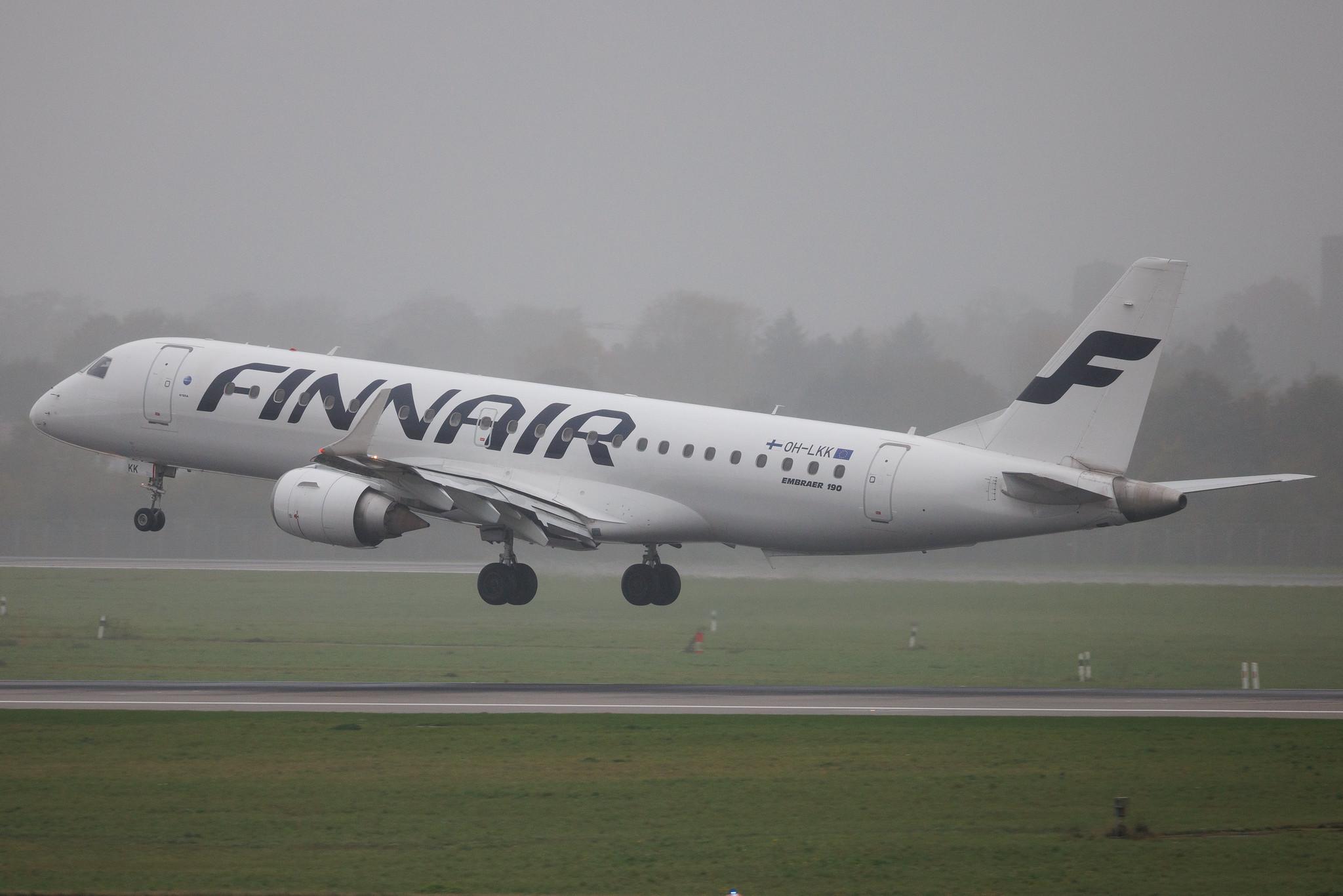 Düsseldorf Airport: Finnair (AY / FIN) | Operator: NORRA | Embraer E190LR E190 | OH-LKK | MSN 19000127