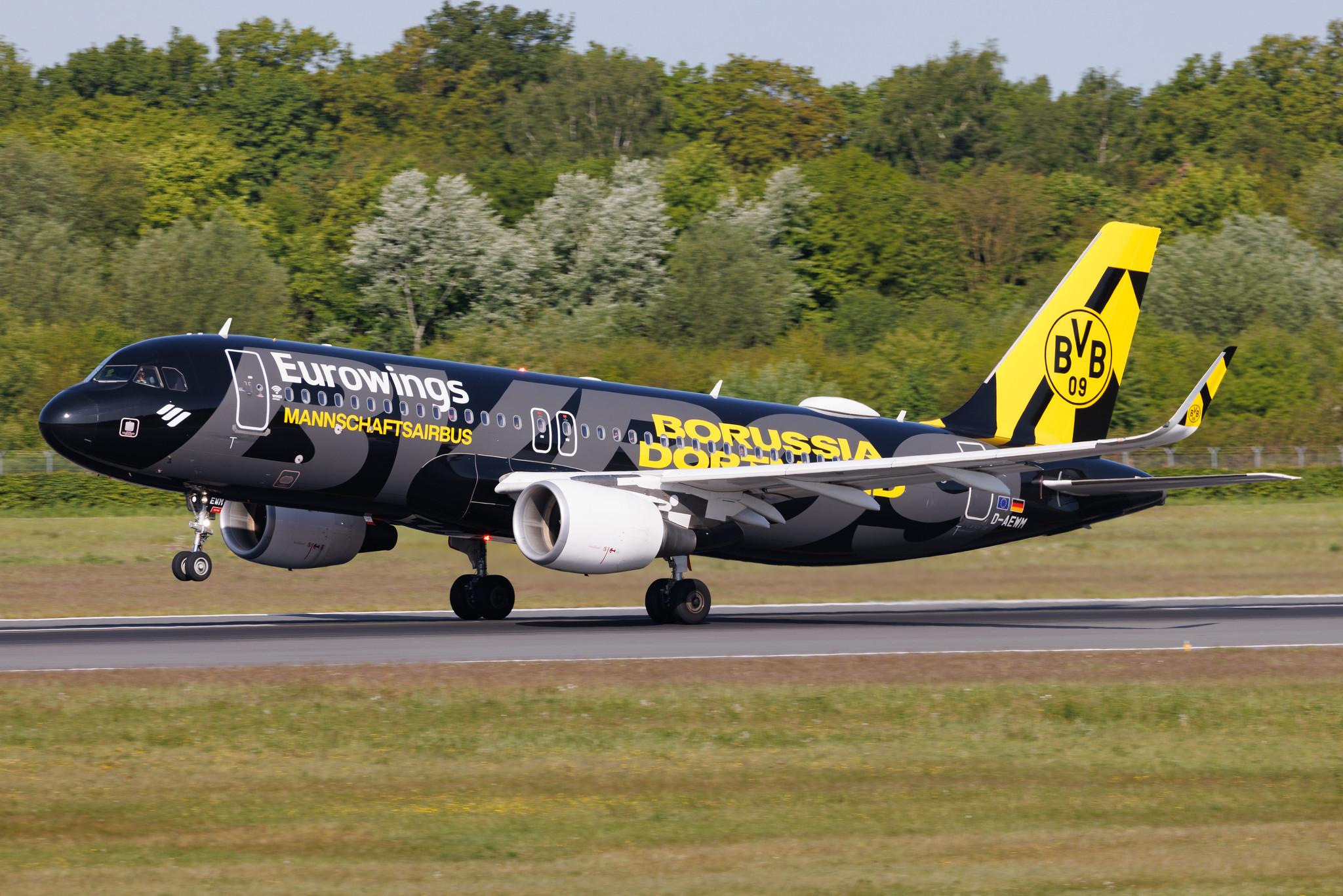 Hamburg Airport: Eurowings (EW / EWG) | Livery: BVB FanAirbus | Airbus A320-214 A320 | D-AEWM | MSN 7259