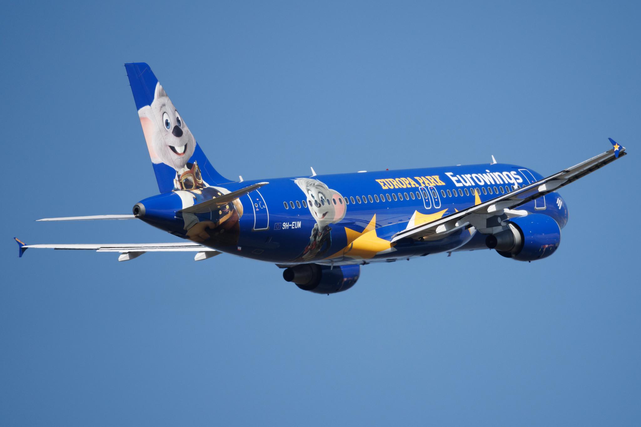 Düsseldorf Airport: Eurowings (EW / EWG) | Livery: Europa Park Livery | Operator: Eurowings Europe | Airbus A320-214 A320 | 9H-EUM | MSN 03121