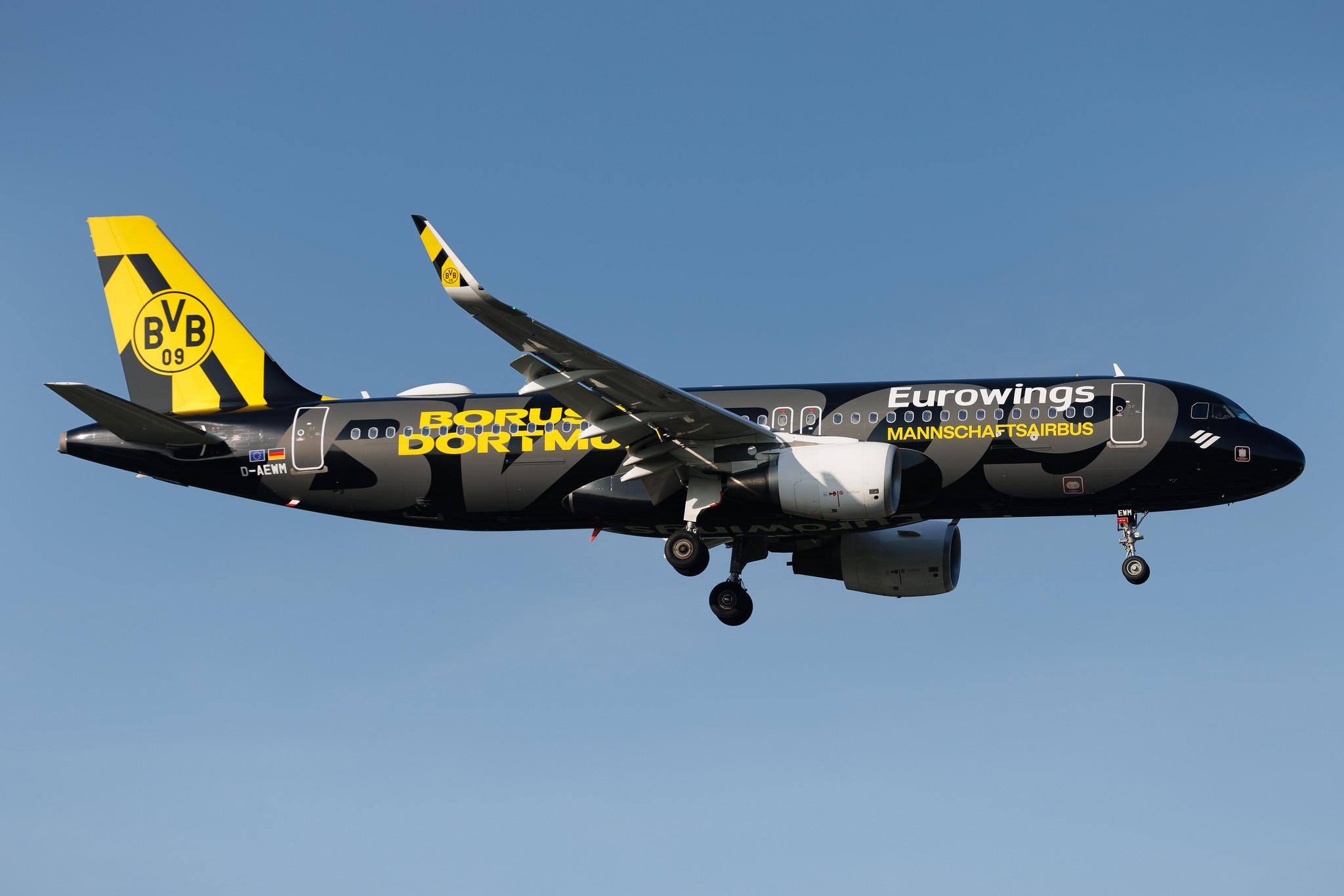 Hamburg Airport: Eurowings (EW / EWG) | Livery: BVB FanAirbus | Airbus A320-214 A320 | D-AEWM | MSN 7259