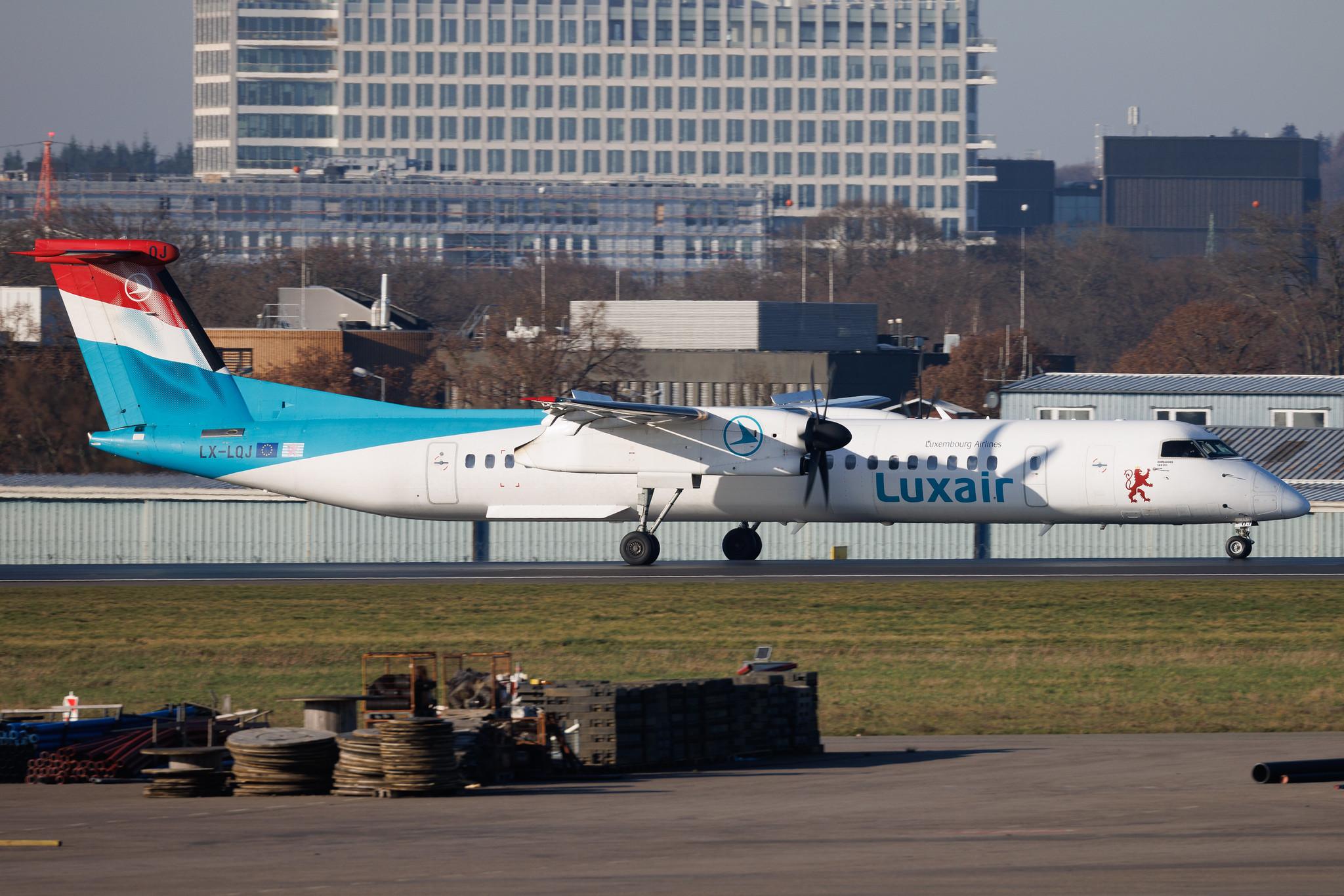 Luxembourg Findel Airport: Luxair (LG / LGL) | De Havilland Canada Dash 8-400 DH8D | LX-LQJ | MSN 4562
