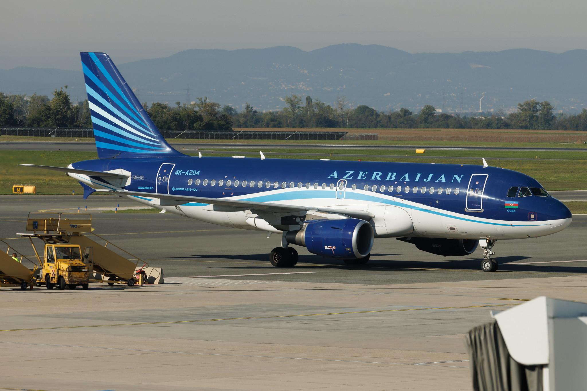 Vienna International Airport: Azerbaijan Airlines (J2 / AHY) | Airbus A319-111 A319 | 4K-AZ04 | MSN 02588