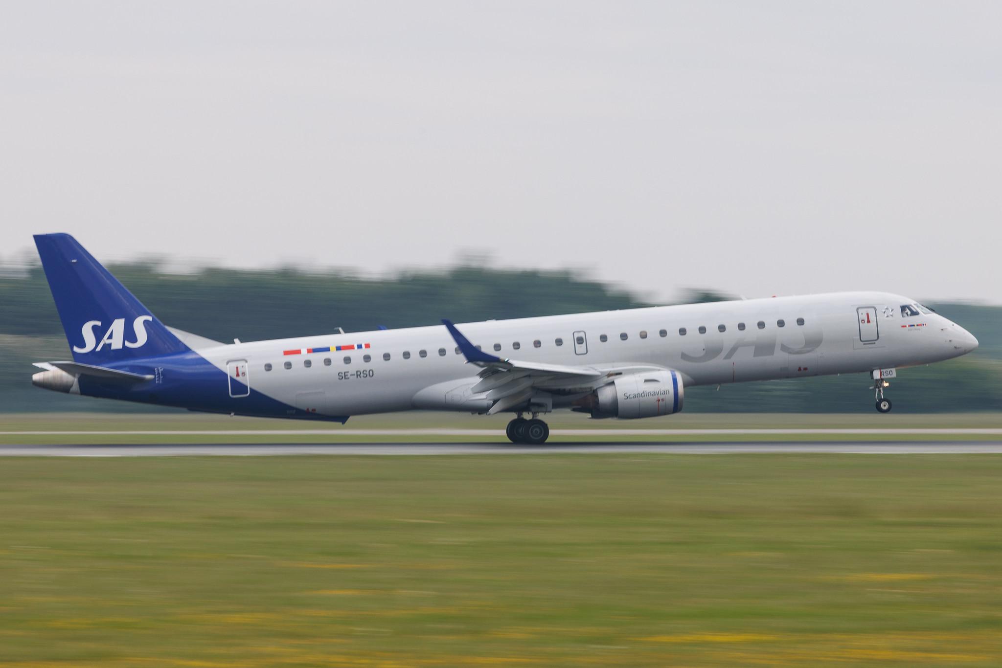 Copenhagen Airport: SAS (SK / SAS) | Operator: SAS Link | Embraer E195LR E195 | SE-RSO | MSN 19000168