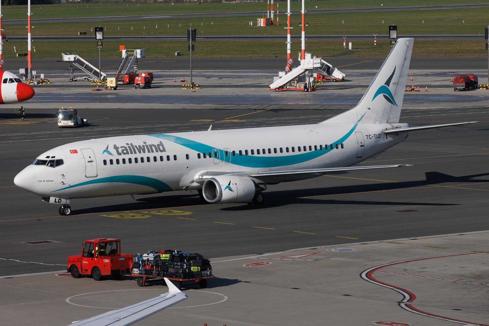 Hamburg Airport: Tailwind Airlines (TI / TWI) | Boeing 737-4Q8 B734 | TC-TLD | MSN 28199