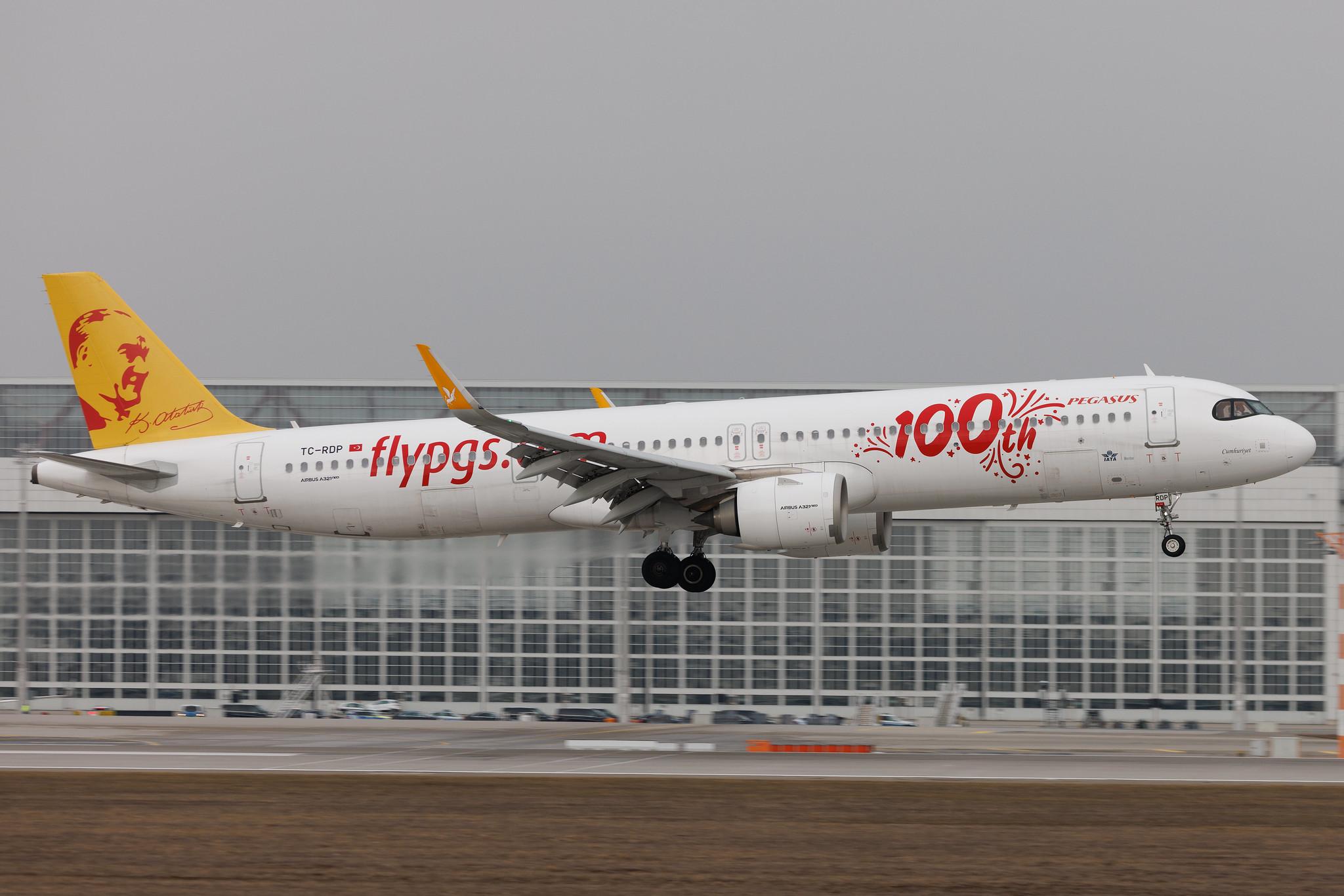 Munich Airport: Pegasus (PC / PGT) | Livery: 100th Livery | Airbus A321-251NX A21N | TC-RDP | MSN 11515
