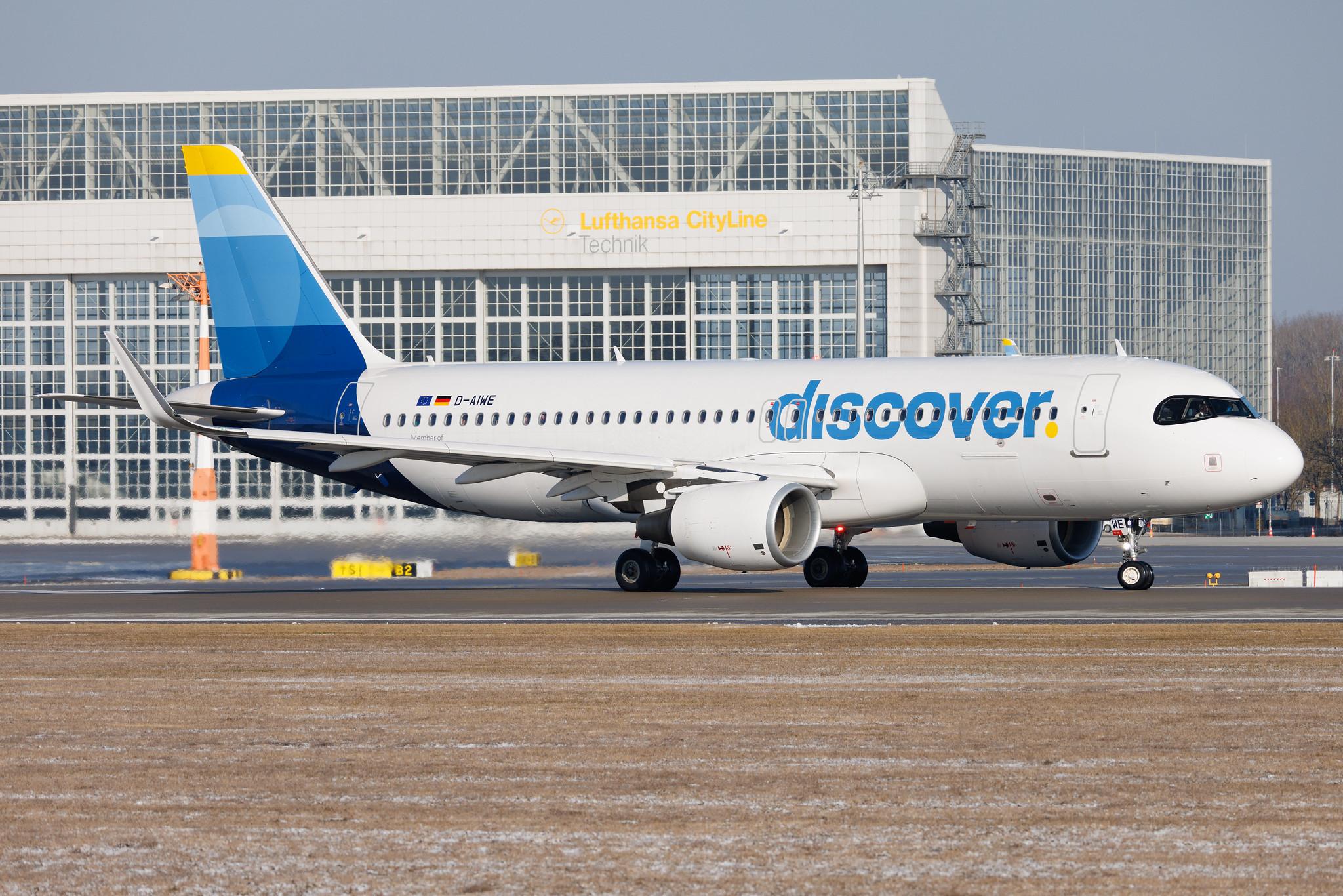 Munich Airport: Discover Airlines (4Y / OCN) | Airbus A320-214 A320 | D-AIWE | MSN 8680