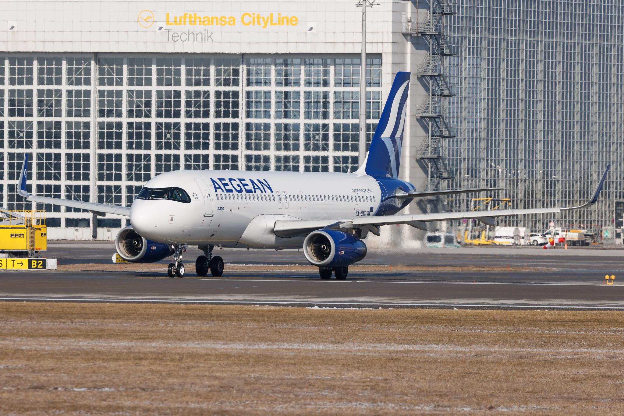 Munich Airport: Aegean Airlines (A3 / AEE) | Airbus A320-232 A320 | SX-DNC | MSN 6961