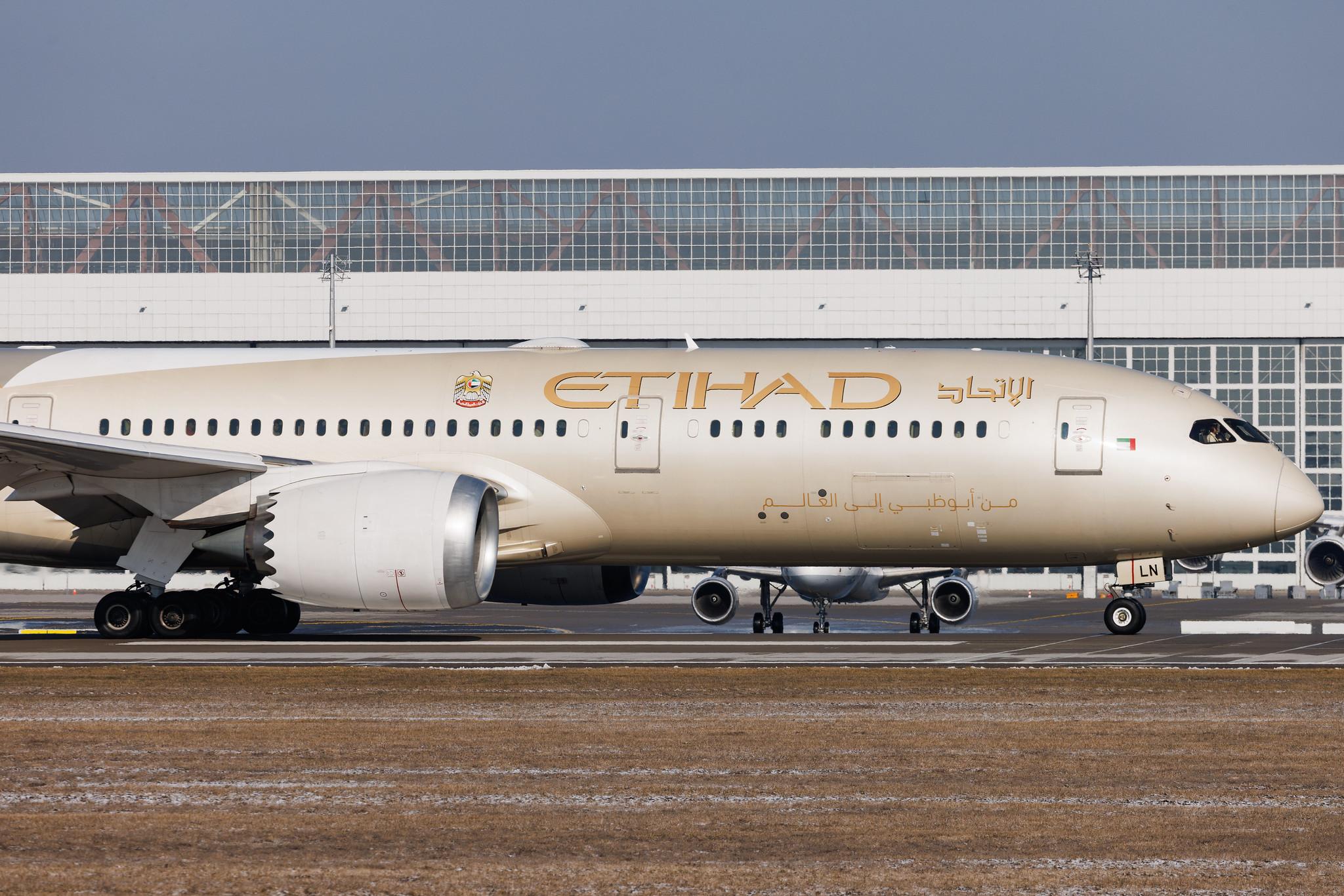 Munich Airport: Etihad Airways (EY / ETD) | Boeing 787-9 Dreamliner B789 | A6-BLN | MSN 39659