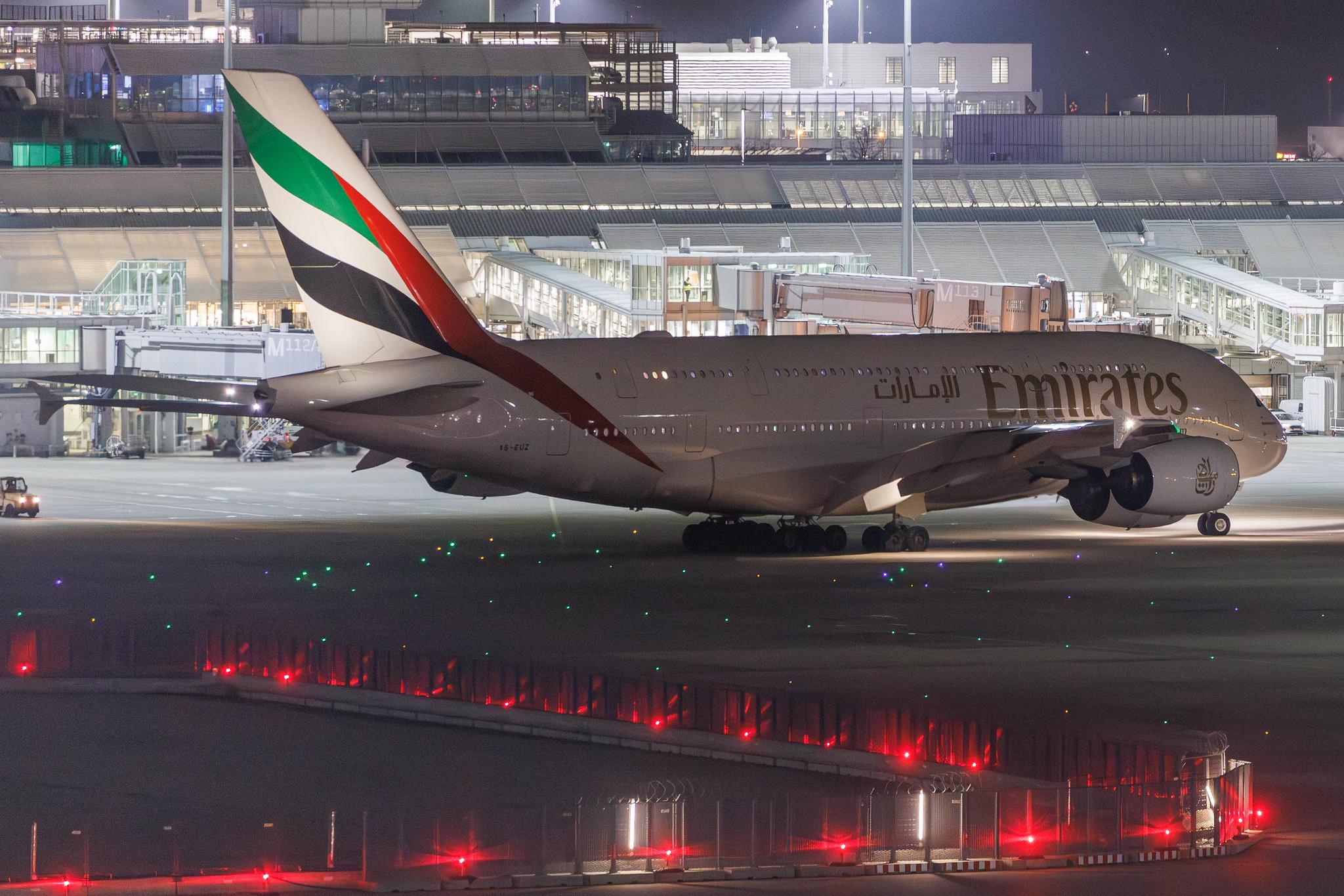 Munich Airport: Emirates (EK / UAE) | Airbus A380-842 A388 | A6-EUZ | MSN 244