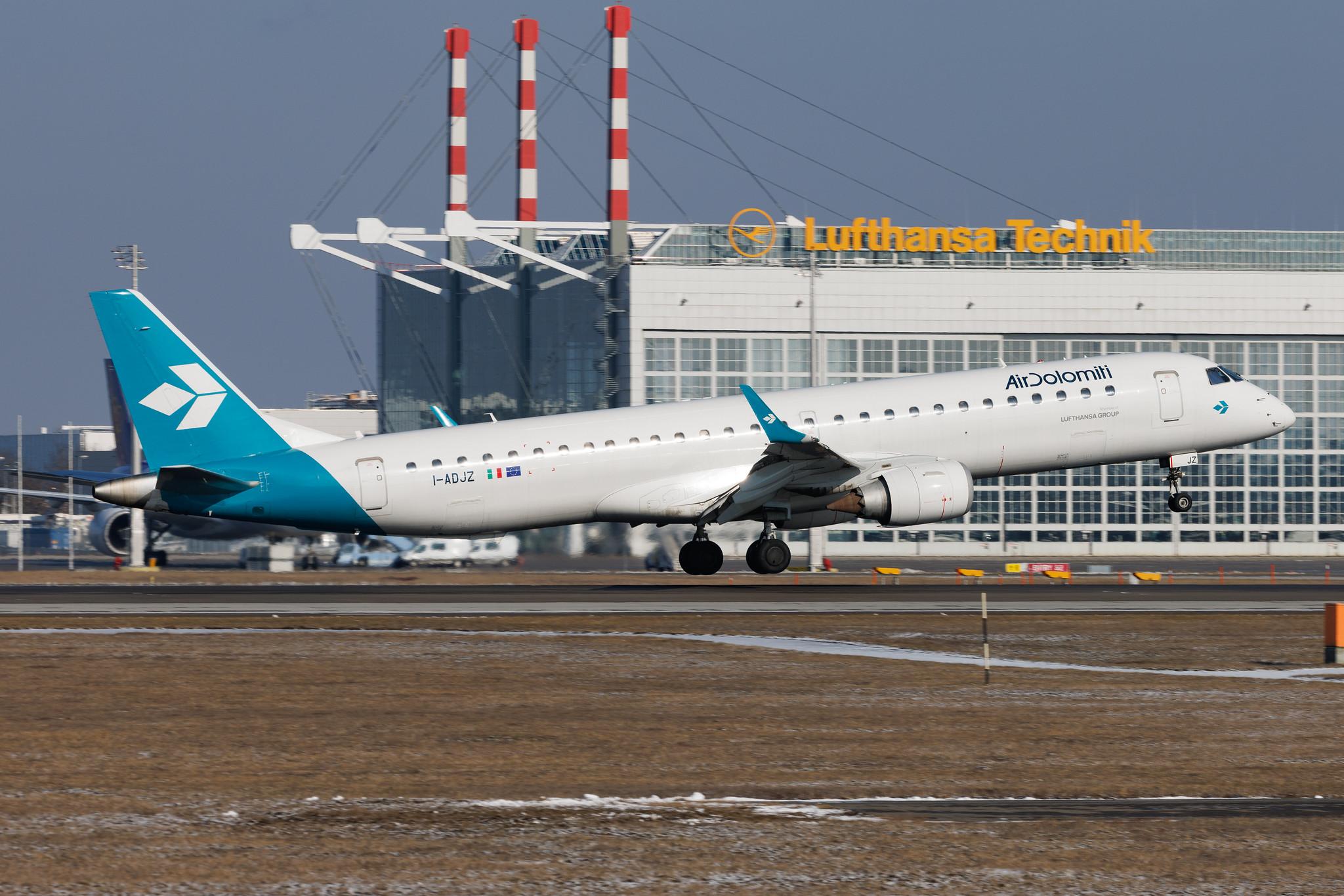 Munich Airport: Air Dolomiti (EN / DLA) | Embraer E195LR E195 | I-ADJZ | MSN 19000316