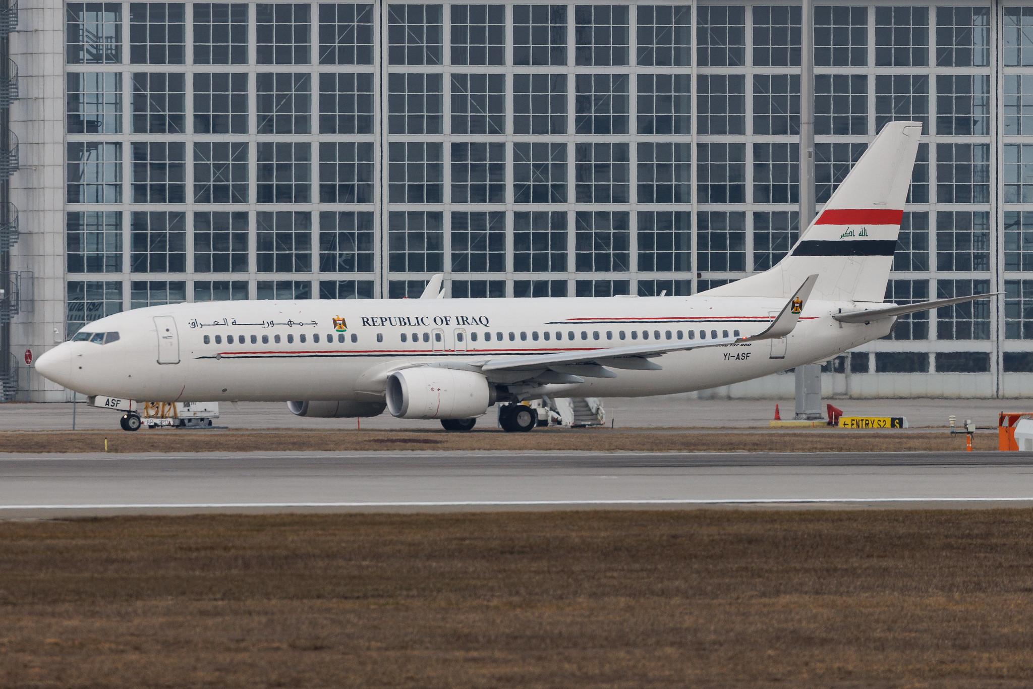 Munich Airport: Iraqi Airways (IA / IAW) | Boeing 737-81Z B738 | YI-ASF | MSN 40105