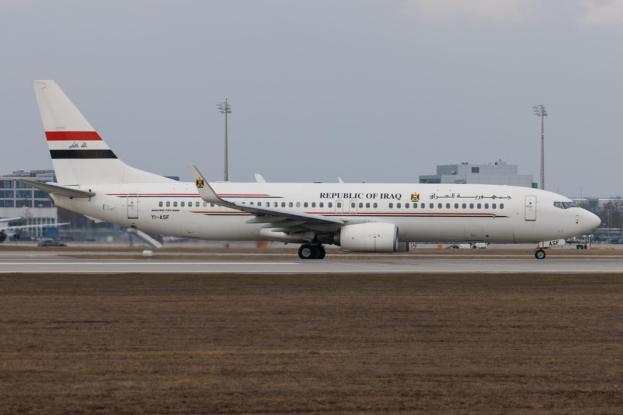 Munich Airport: Iraqi Airways (IA / IAW) | Boeing 737-81Z B738 | YI-ASF | MSN 40105