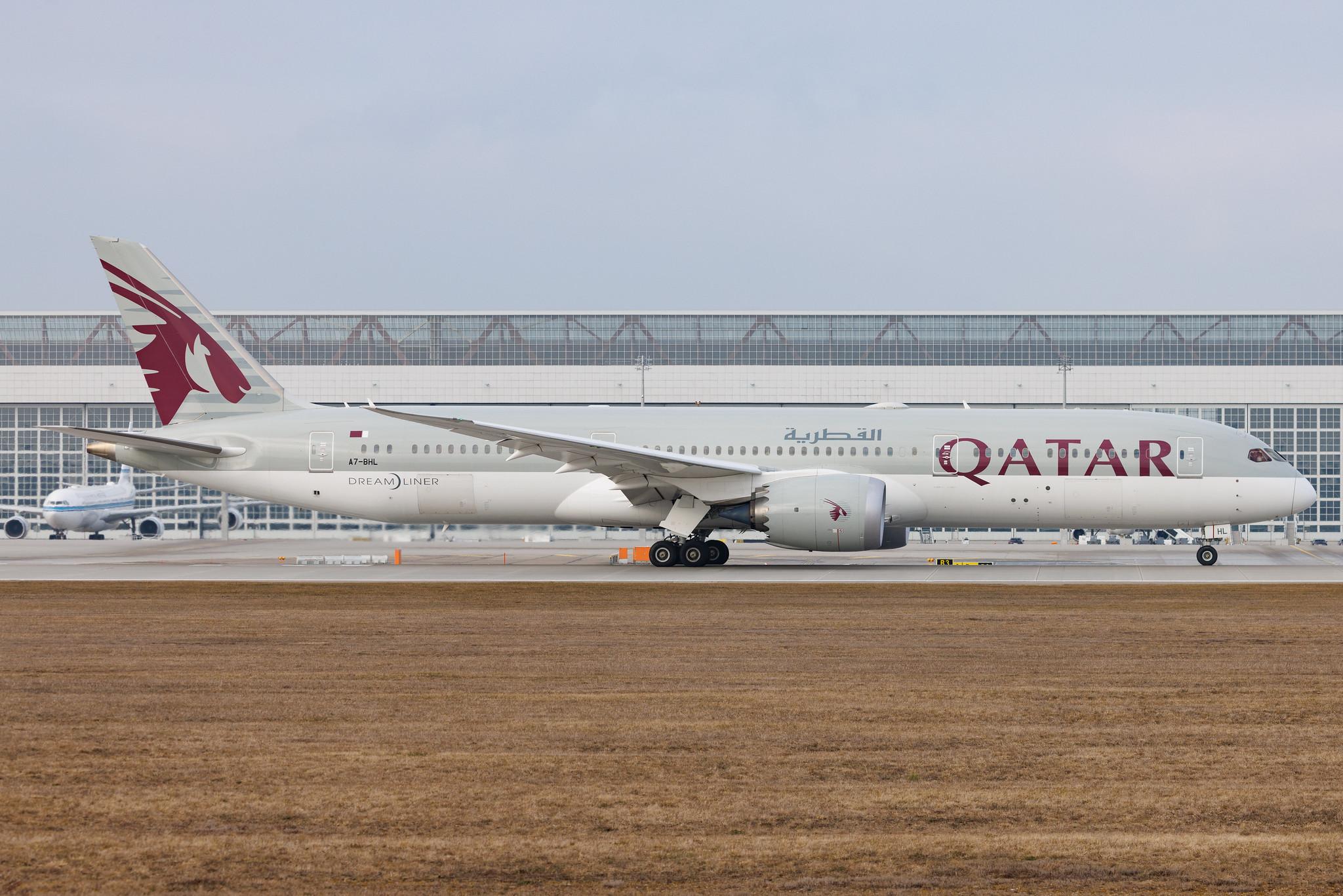 Munich Airport: Qatar Airways (QR / QTR) | Boeing 787-9 Dreamliner B789 | A7-BHL | MSN 64213