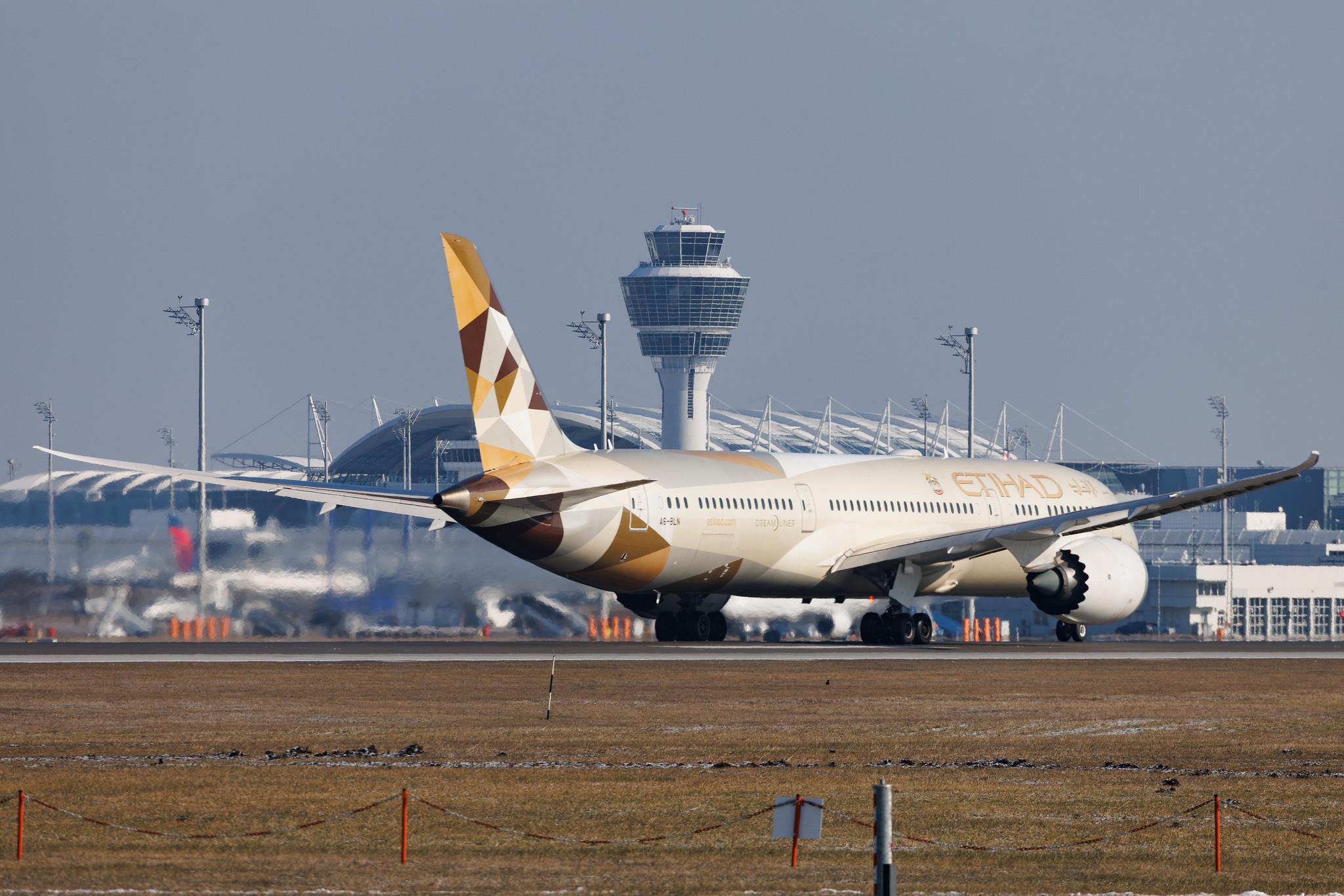 Munich Airport: Etihad Airways (EY / ETD) | Boeing 787-9 Dreamliner B789 | A6-BLN | MSN 39659