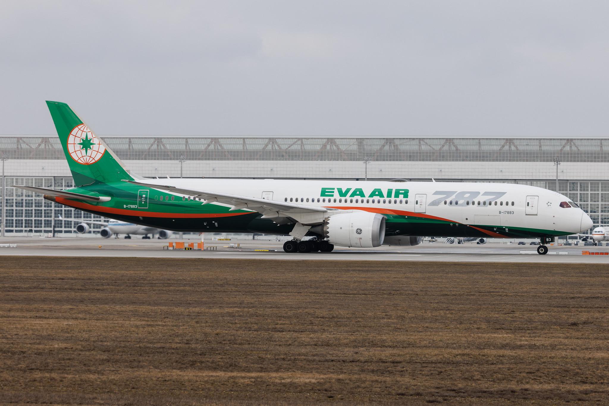 Munich Airport: EVA Air (BR / EVA) | Boeing 787-9 Dreamliner B789 | B-17883 | MSN 42119